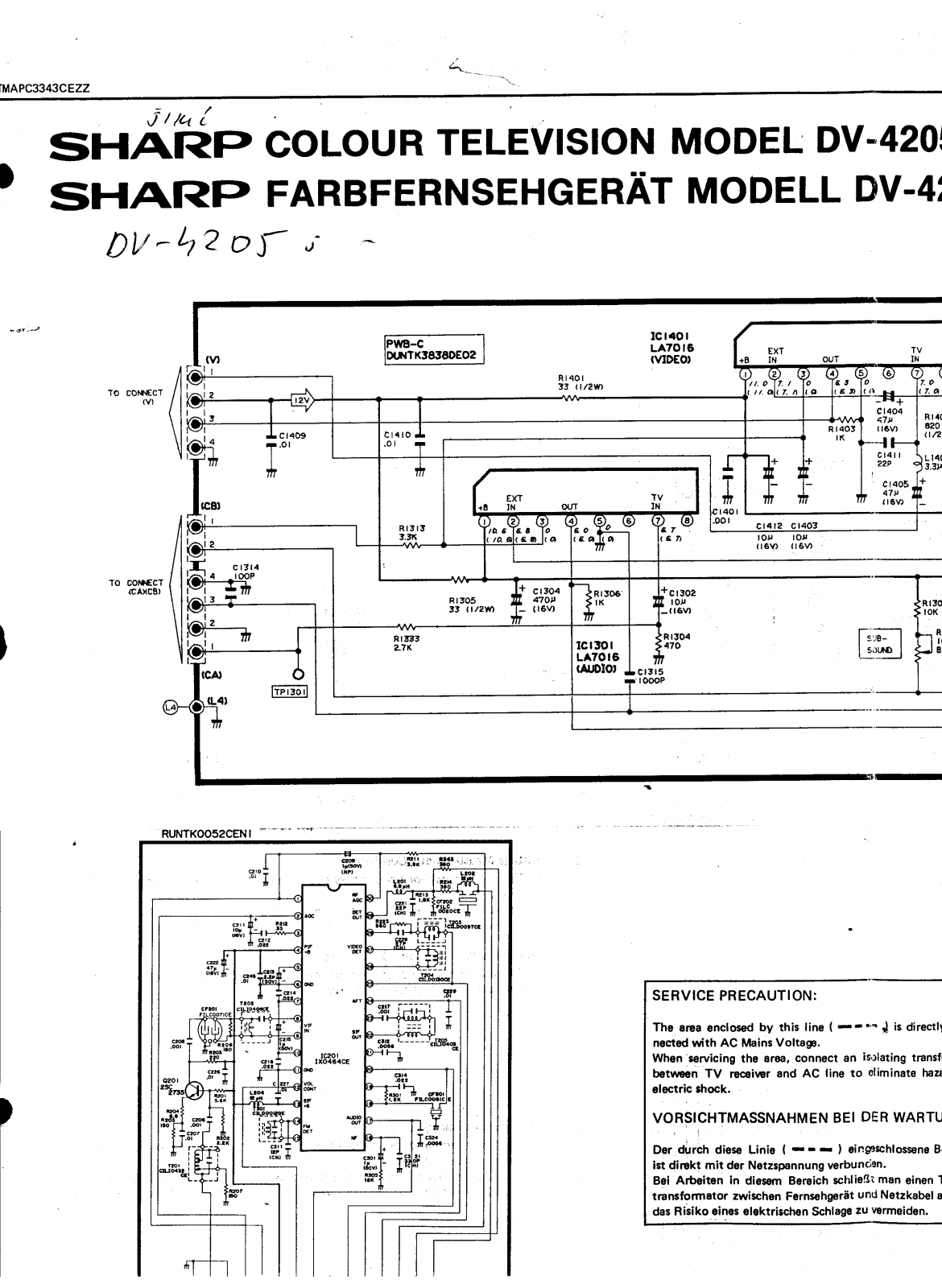 SHARP DV-4205S Schematics