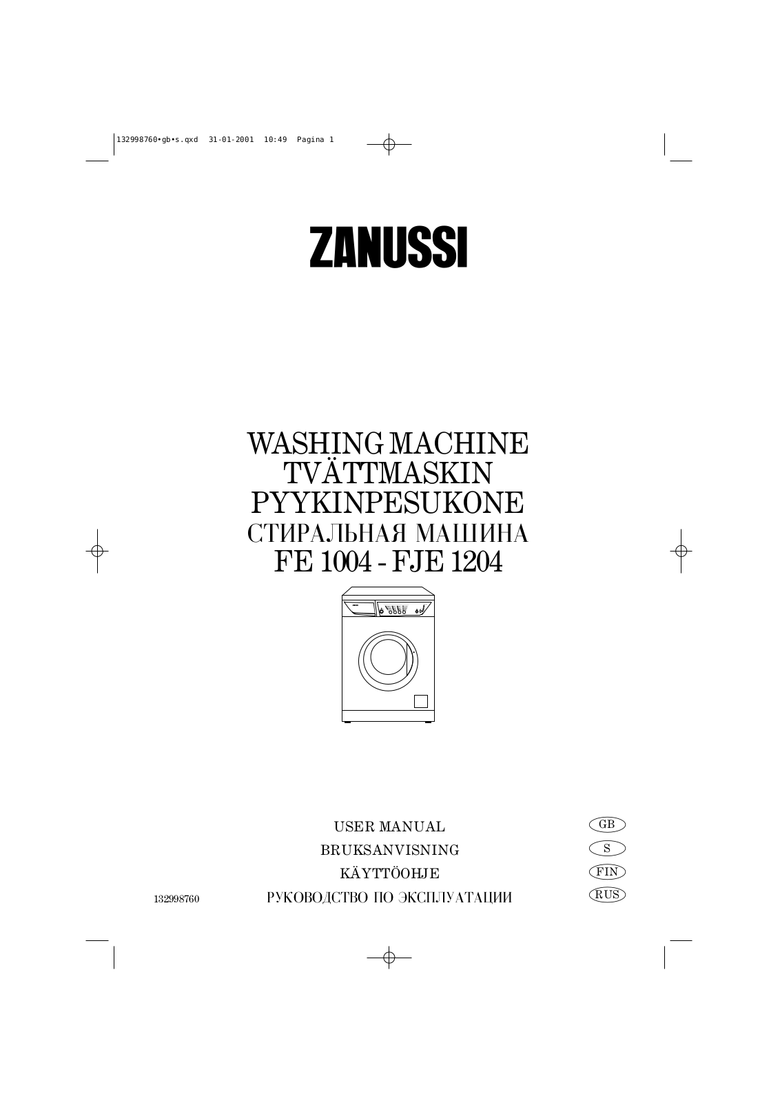 Zanussi FJE 1204 User Manual