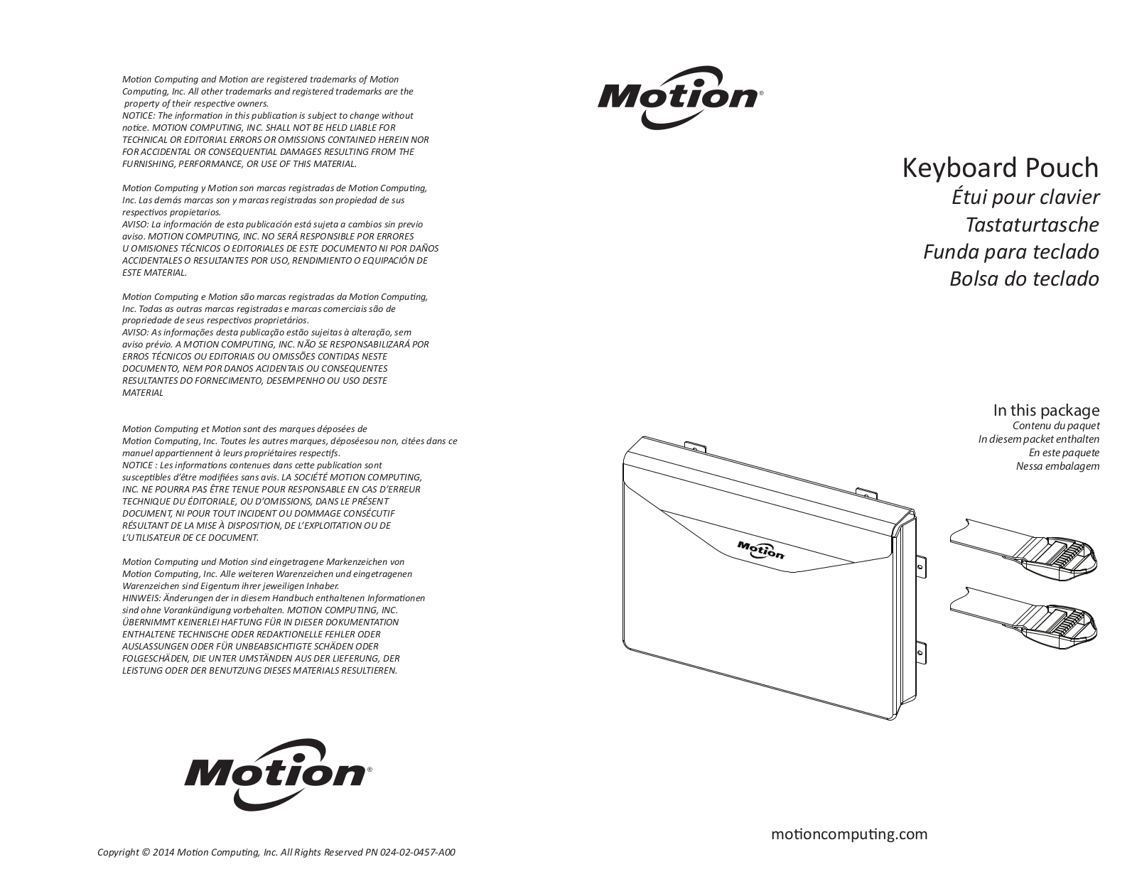 Zebra R12 Companion Keyboard Pouch User Guide (en// de// fr// pt-BR)