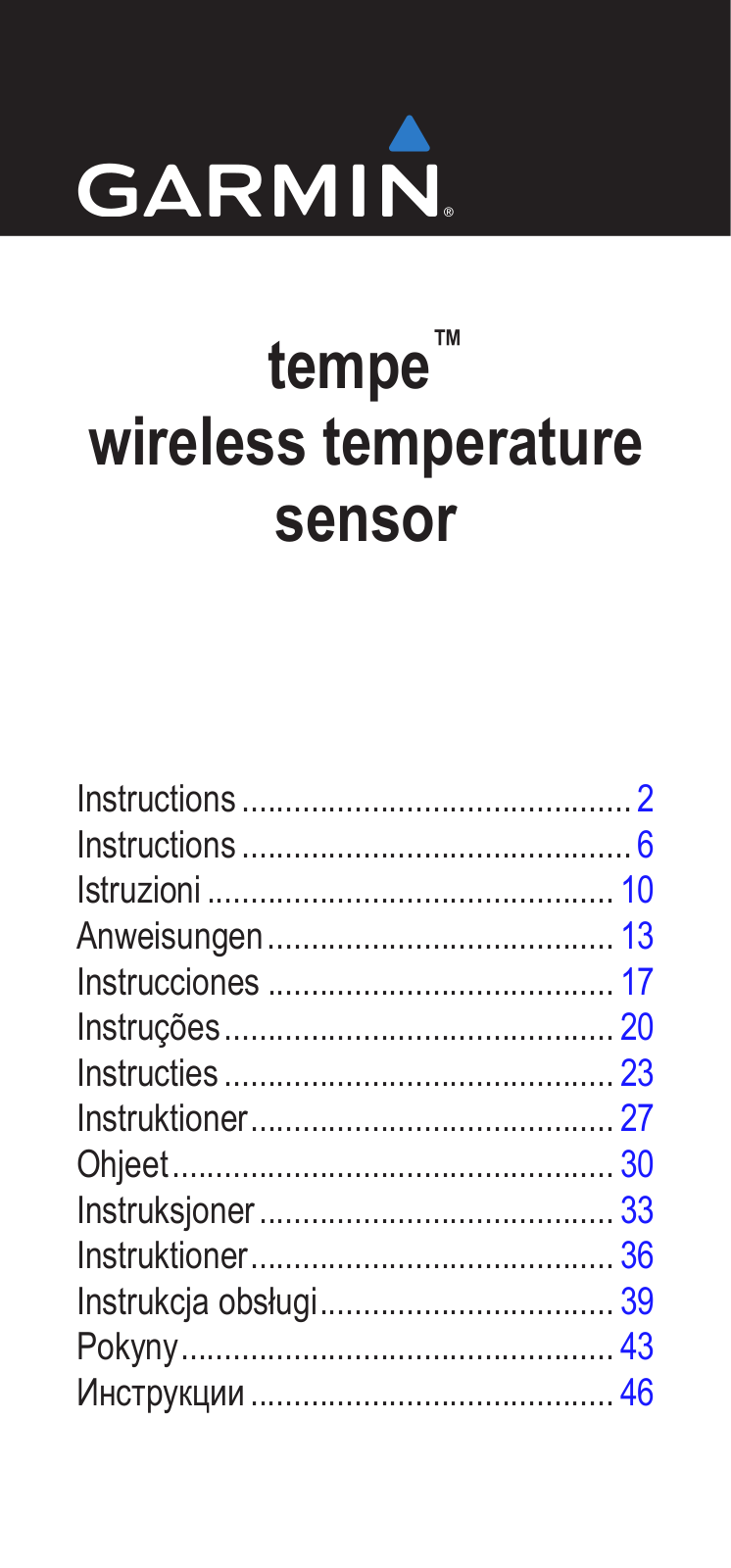 Garmin TEMPE Instructions Manual