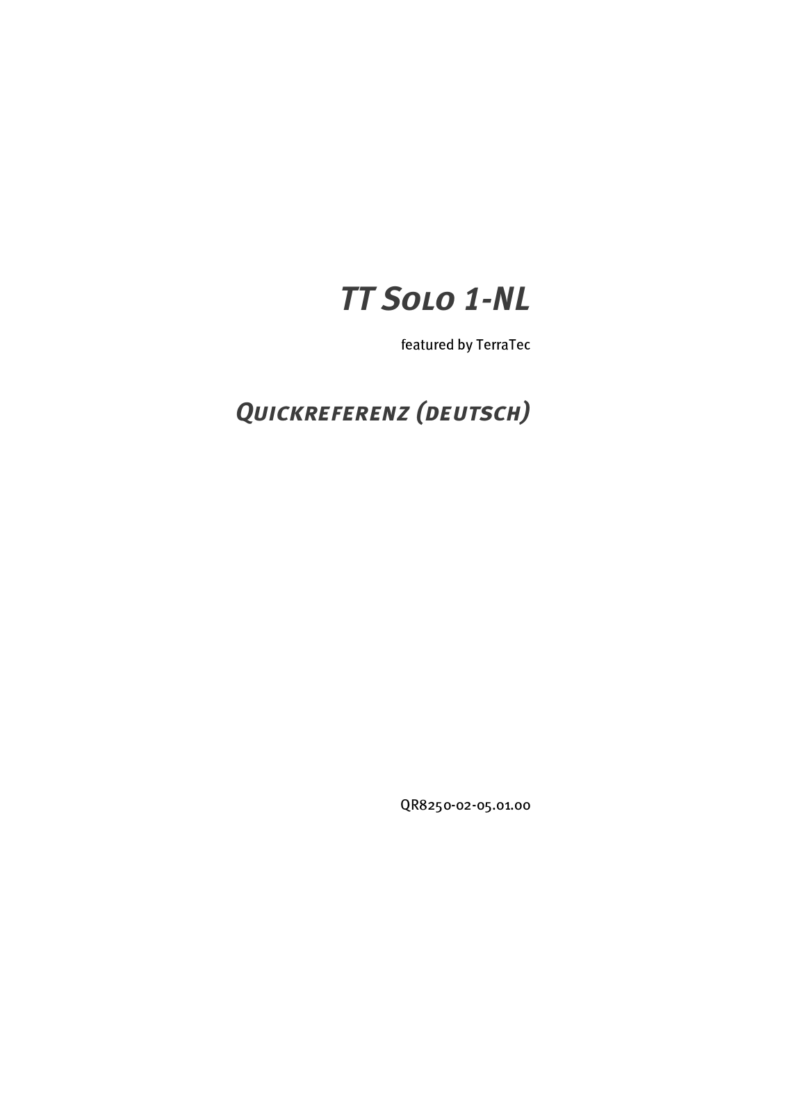 TerraTec TT Solo 1 NL User Manual