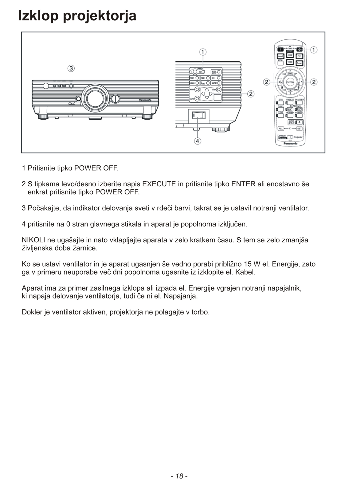 Panasonic PT-D5500E Instructions Manual