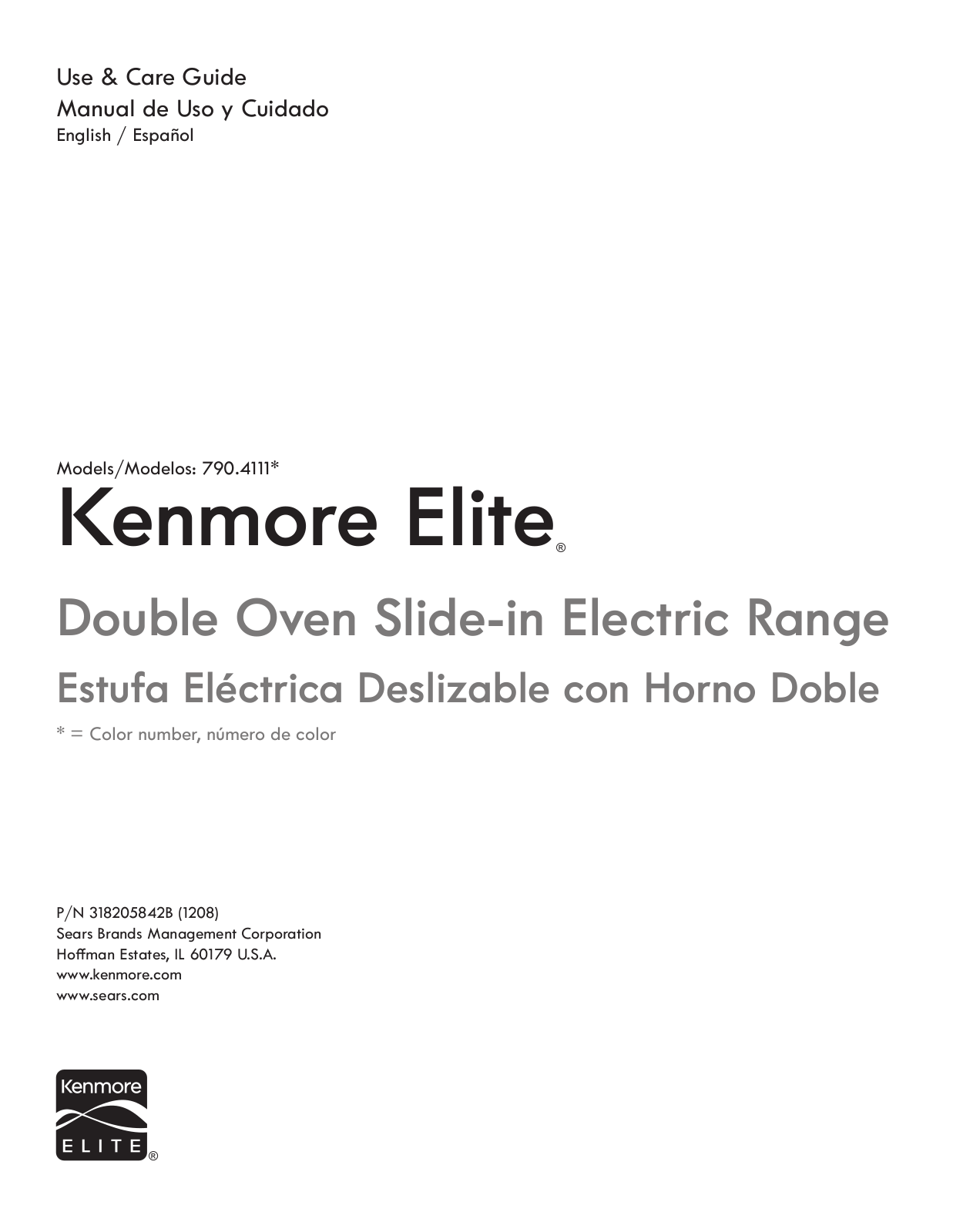 Kenmore Elite 30 Double-Oven Slide-In Electric Range, 41112 Manufacturer's Warranty (Espanol)