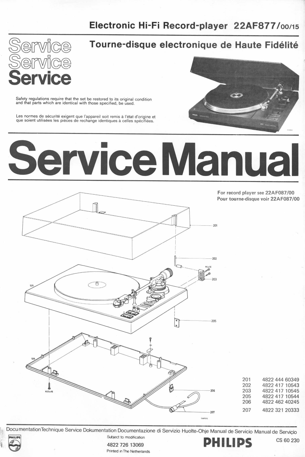 Philips 22-AF-877 Service Manual