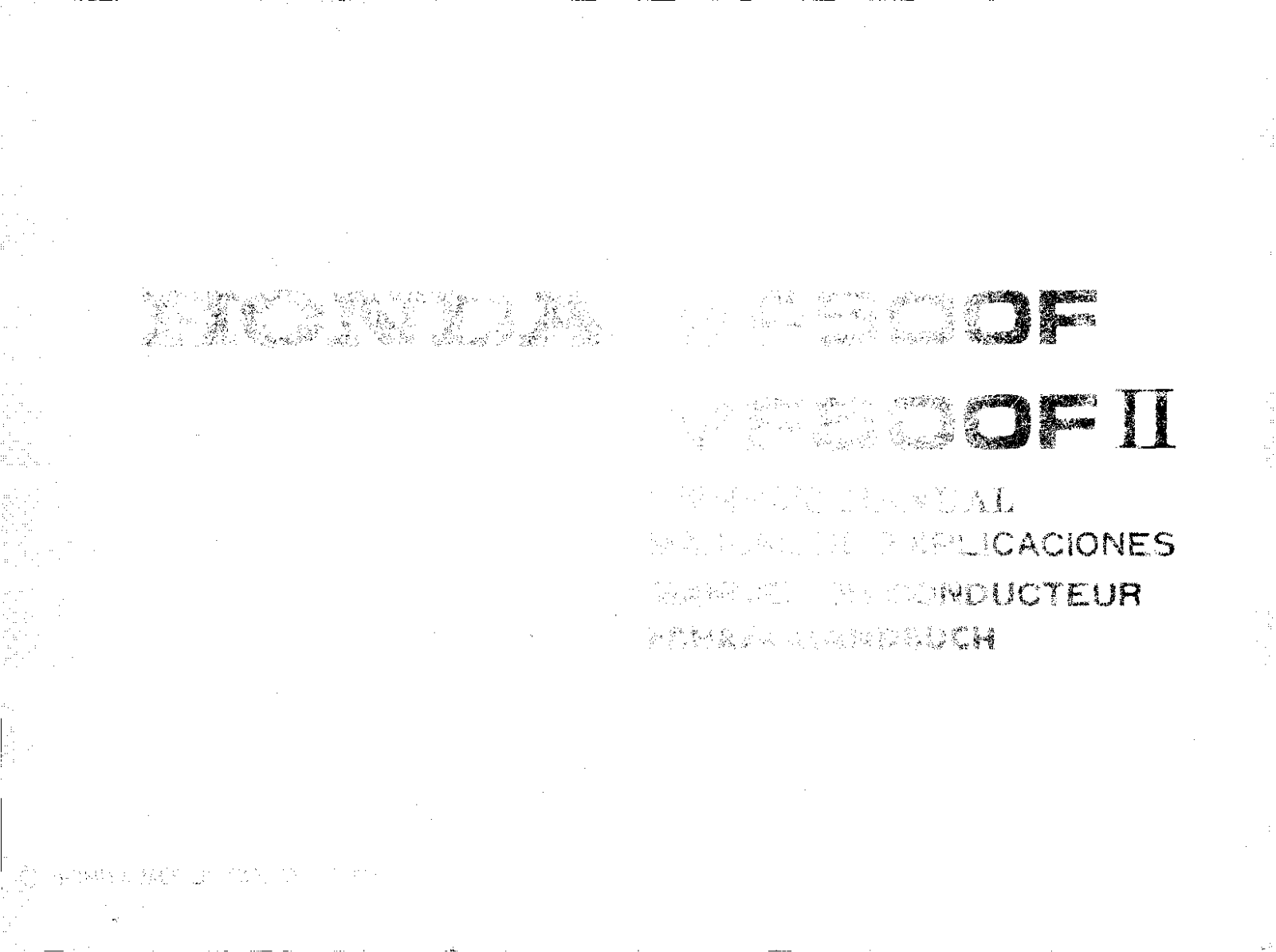 Honda VF500F 1983 User Manual