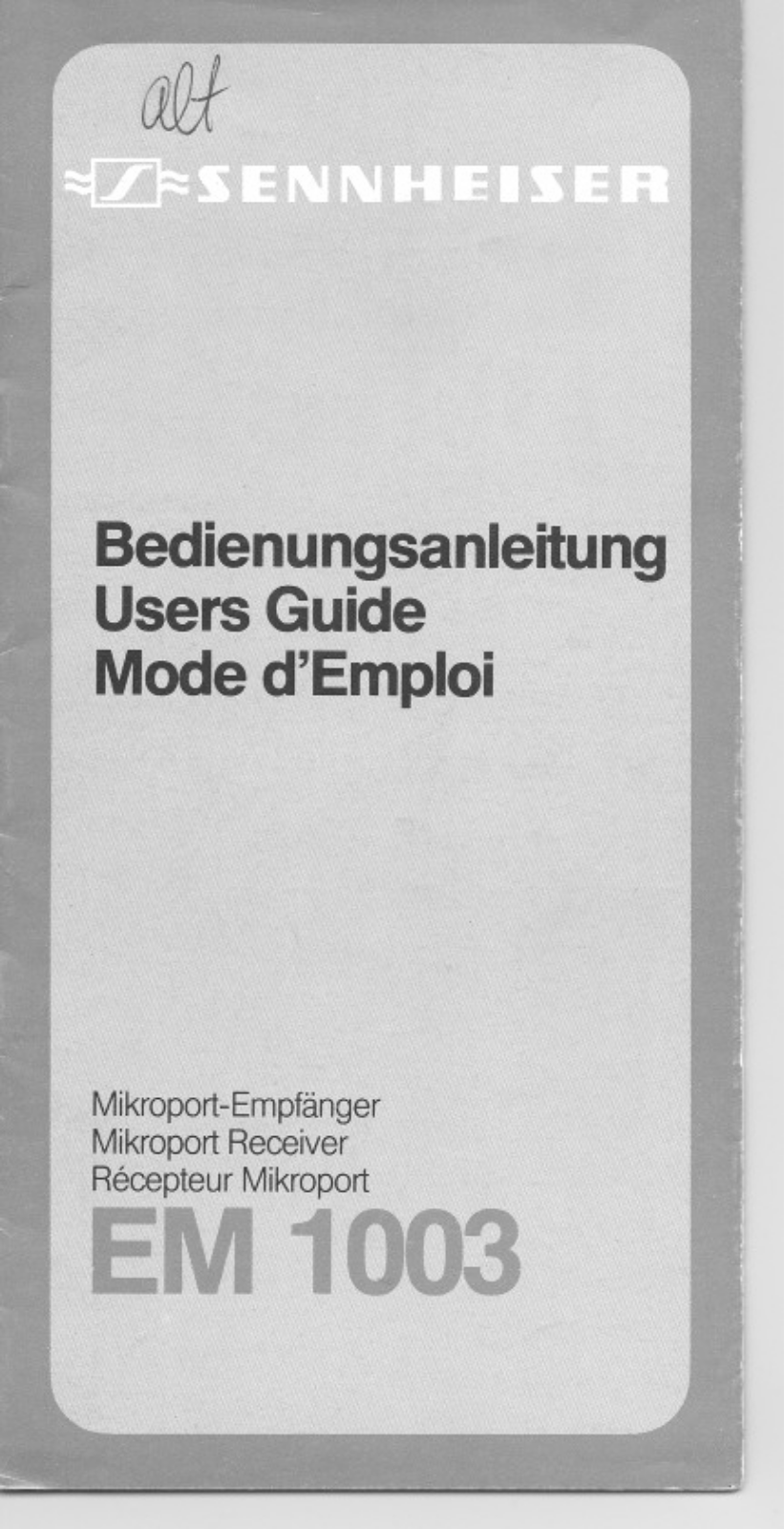 Sennheiser EM 1003 User Manual