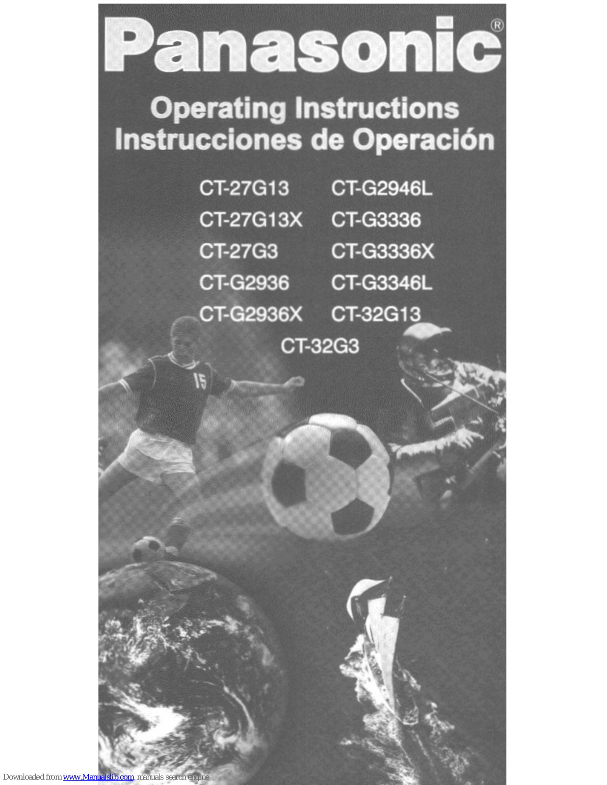 Panasonic CT-27G13X, CT-G2936, CT-G2936X, CT-G2946L, CT-G3336 Operating Instructions Manual