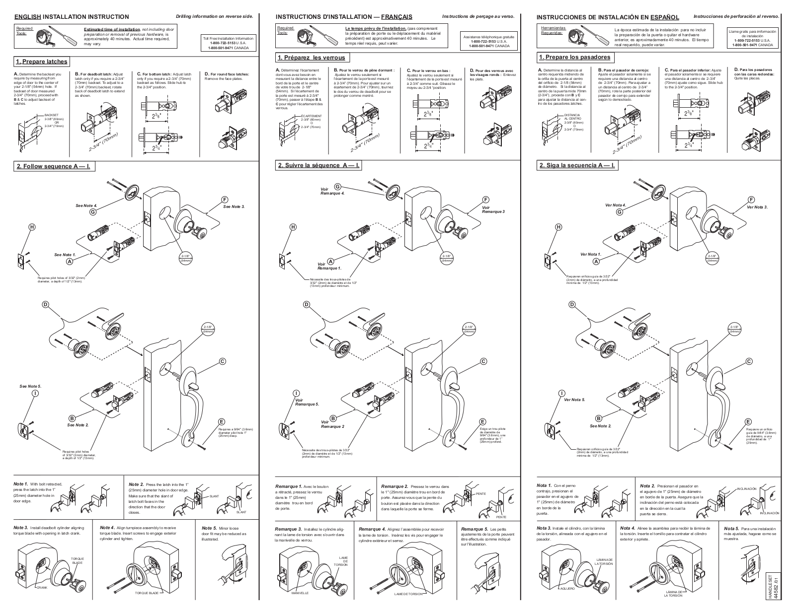 Weiser Safelock Handleset User Manual