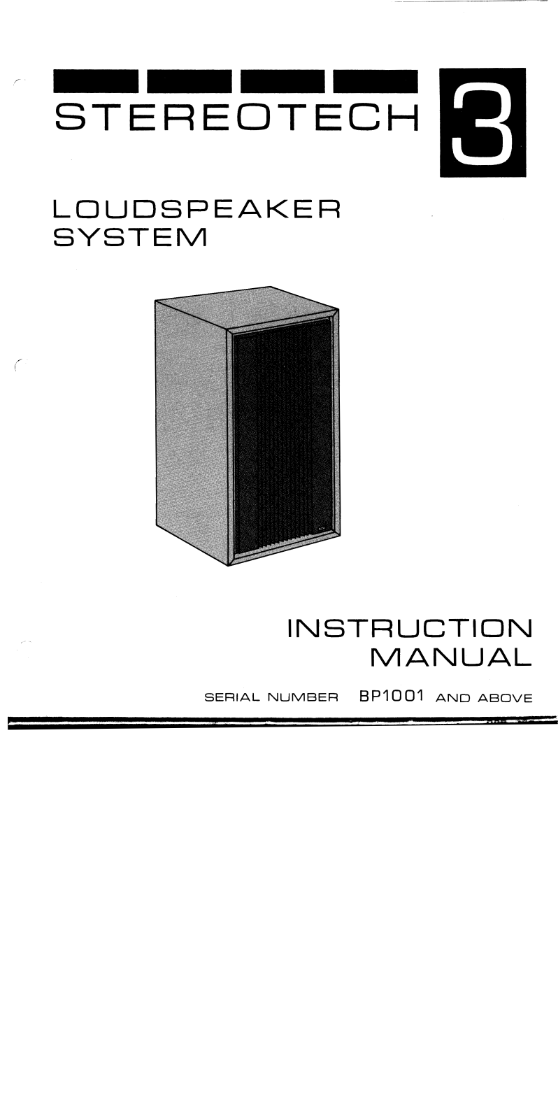 McIntosh Stereotech-3 Service manual