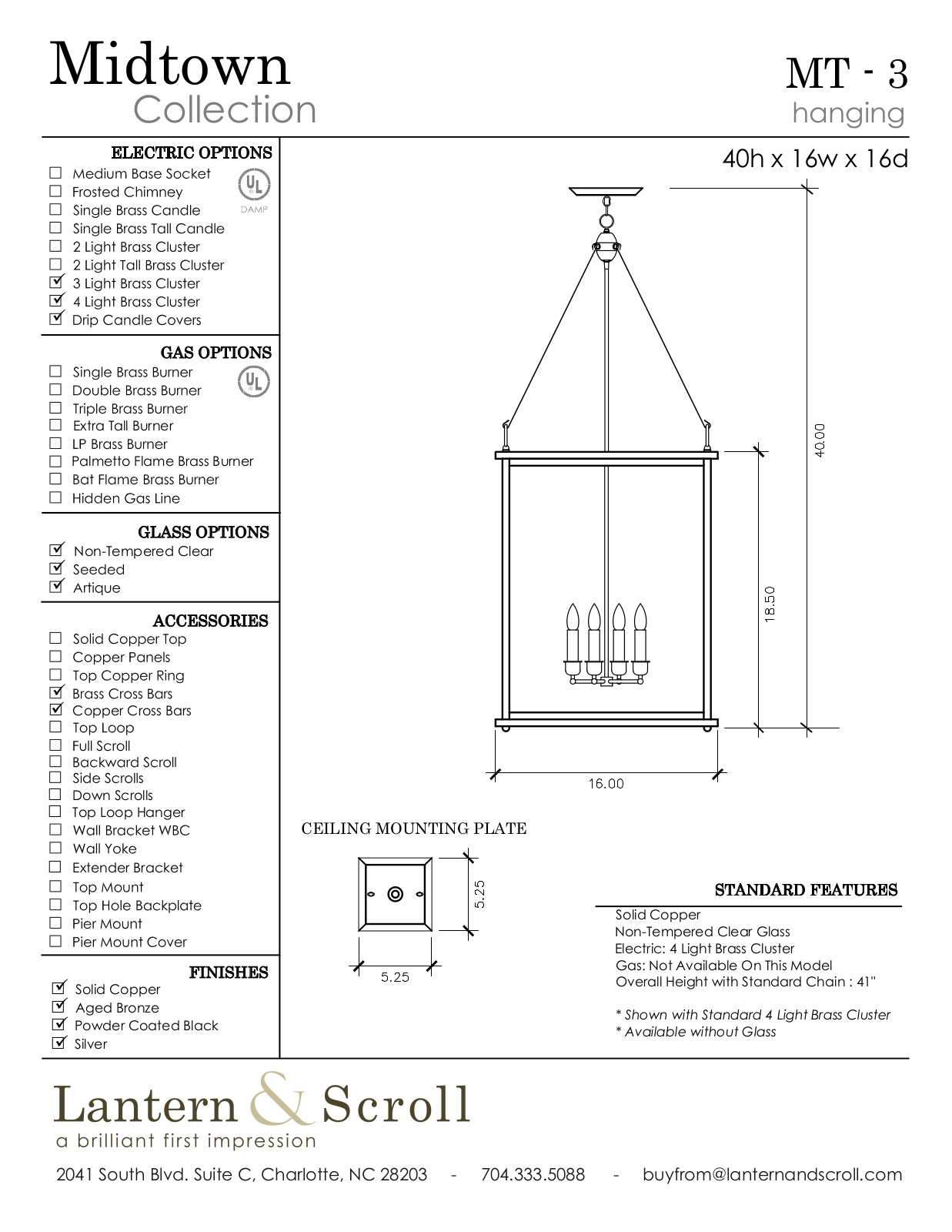 Lantern & Scroll LASC1312, LASC1193 Specifications - ManualMachine.com