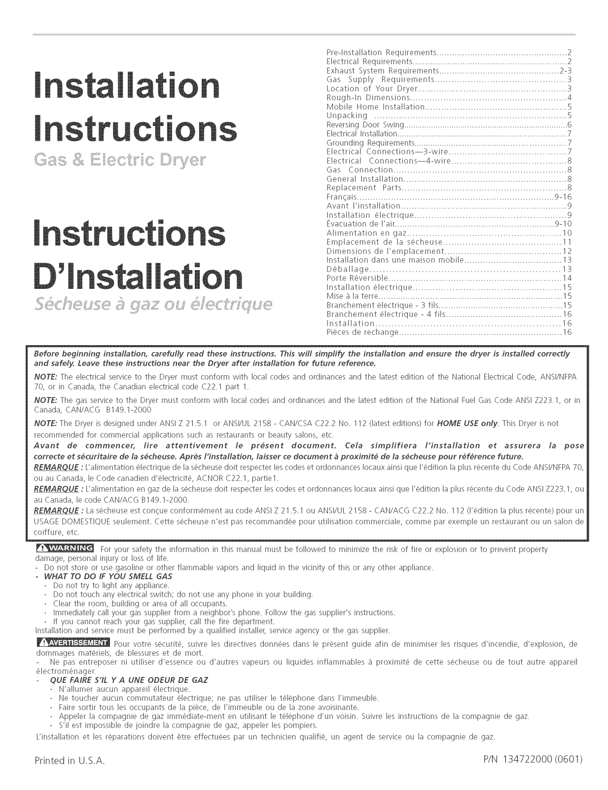 Frigidaire AGQ6000CES0, AGQ6000CES1 Installation Guide - ManualMachine.com