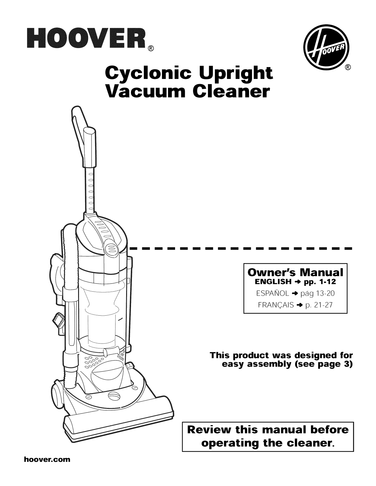 Hoover UH70070 Owner’s Manual