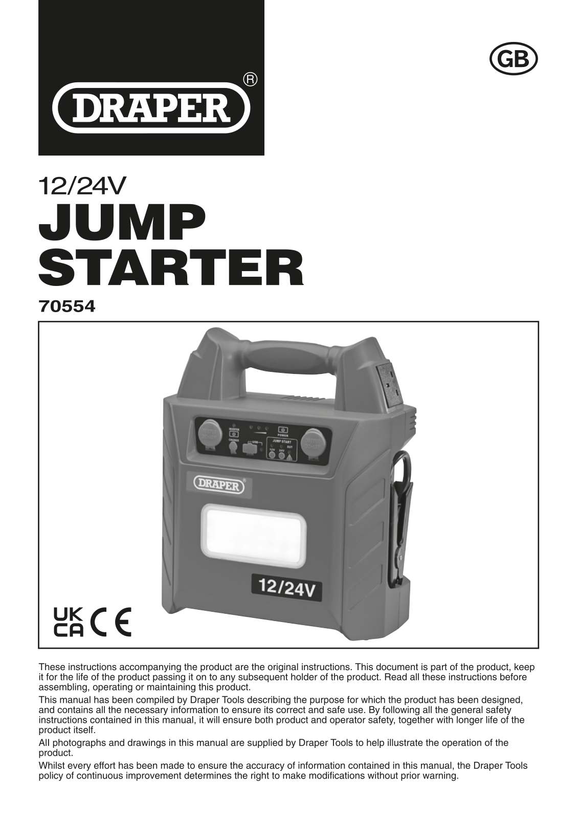 Draper Tools 70554 Instructions
