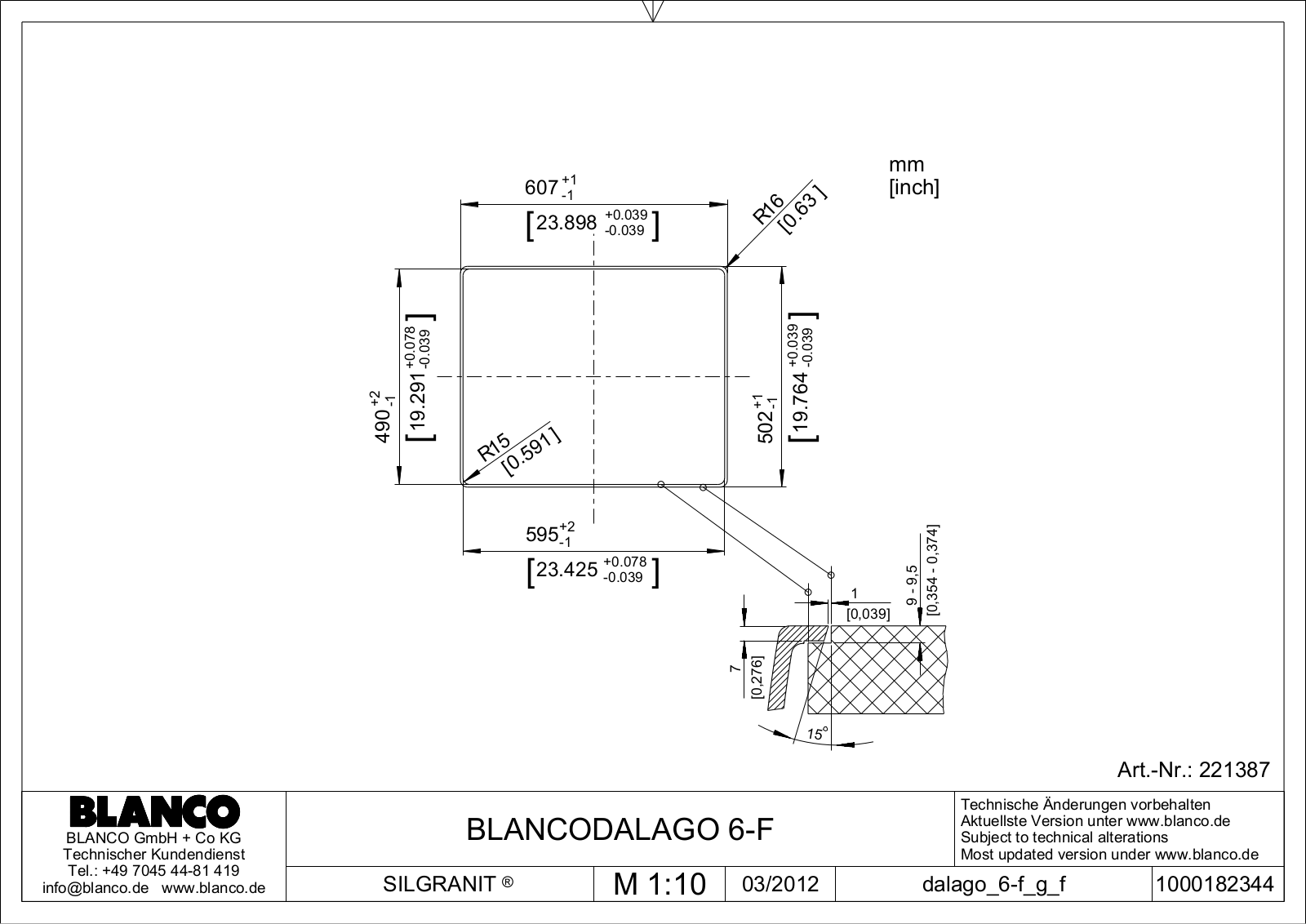 Blanco Dalago 6-F User Manual