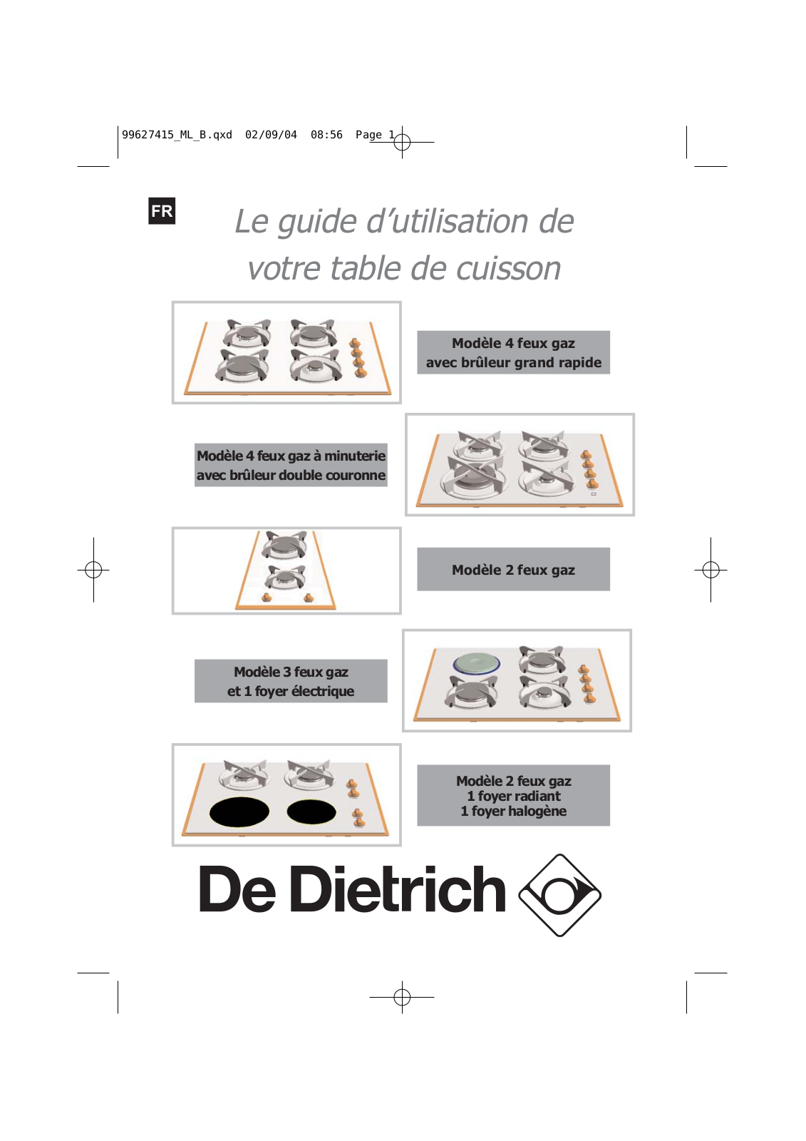 DE DIETRICH DTG402 User Manual