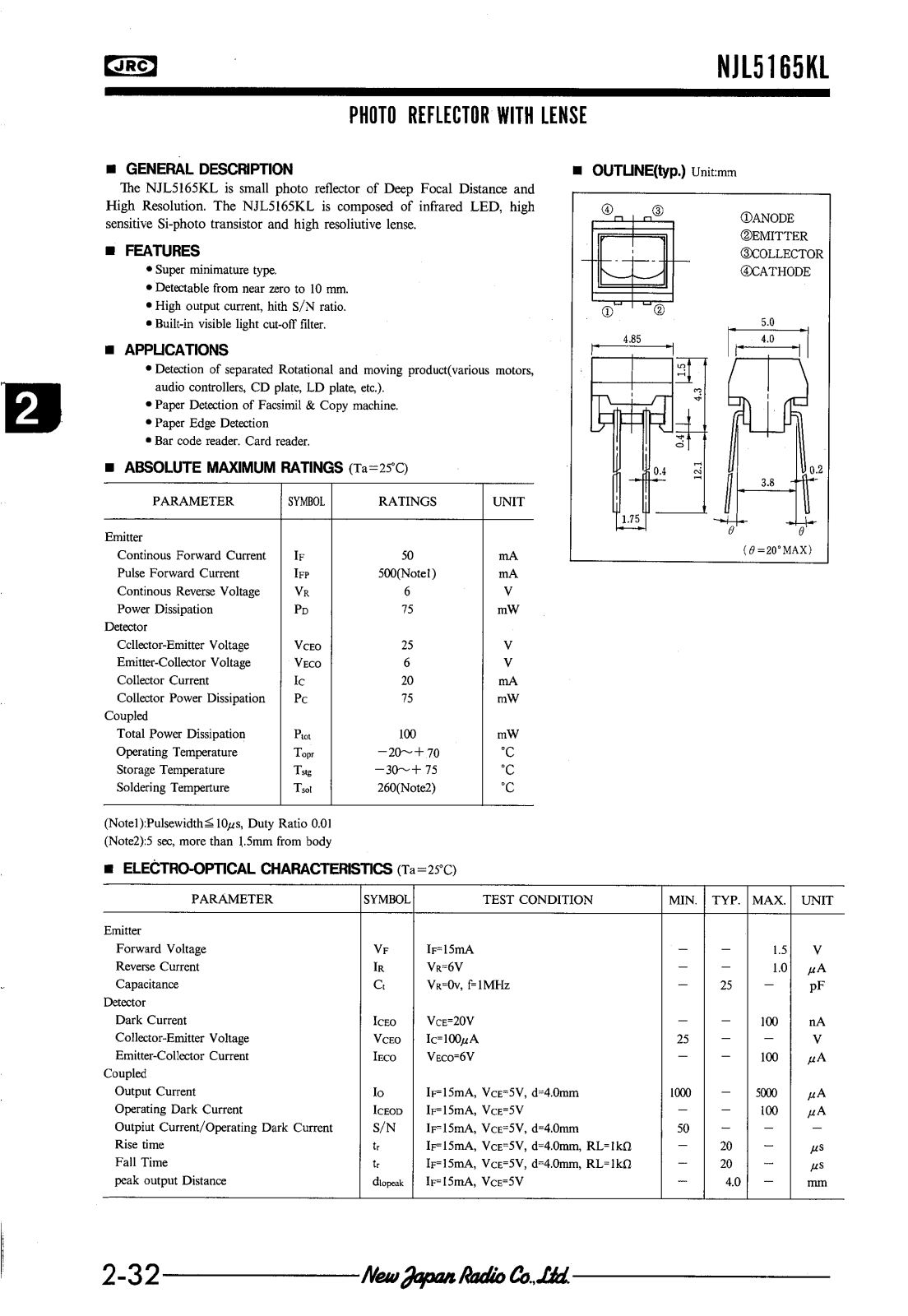 JRC NJL5165KL Datasheet