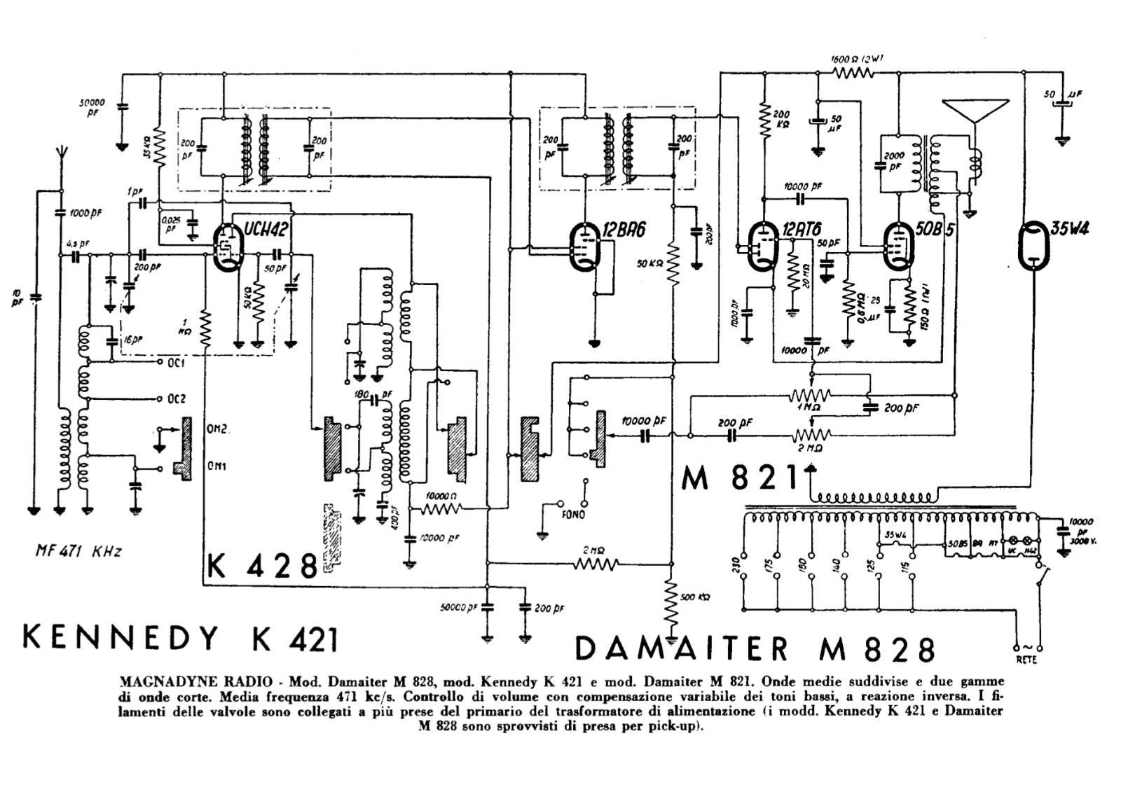 Damaiter m821, m828, k421 schematic