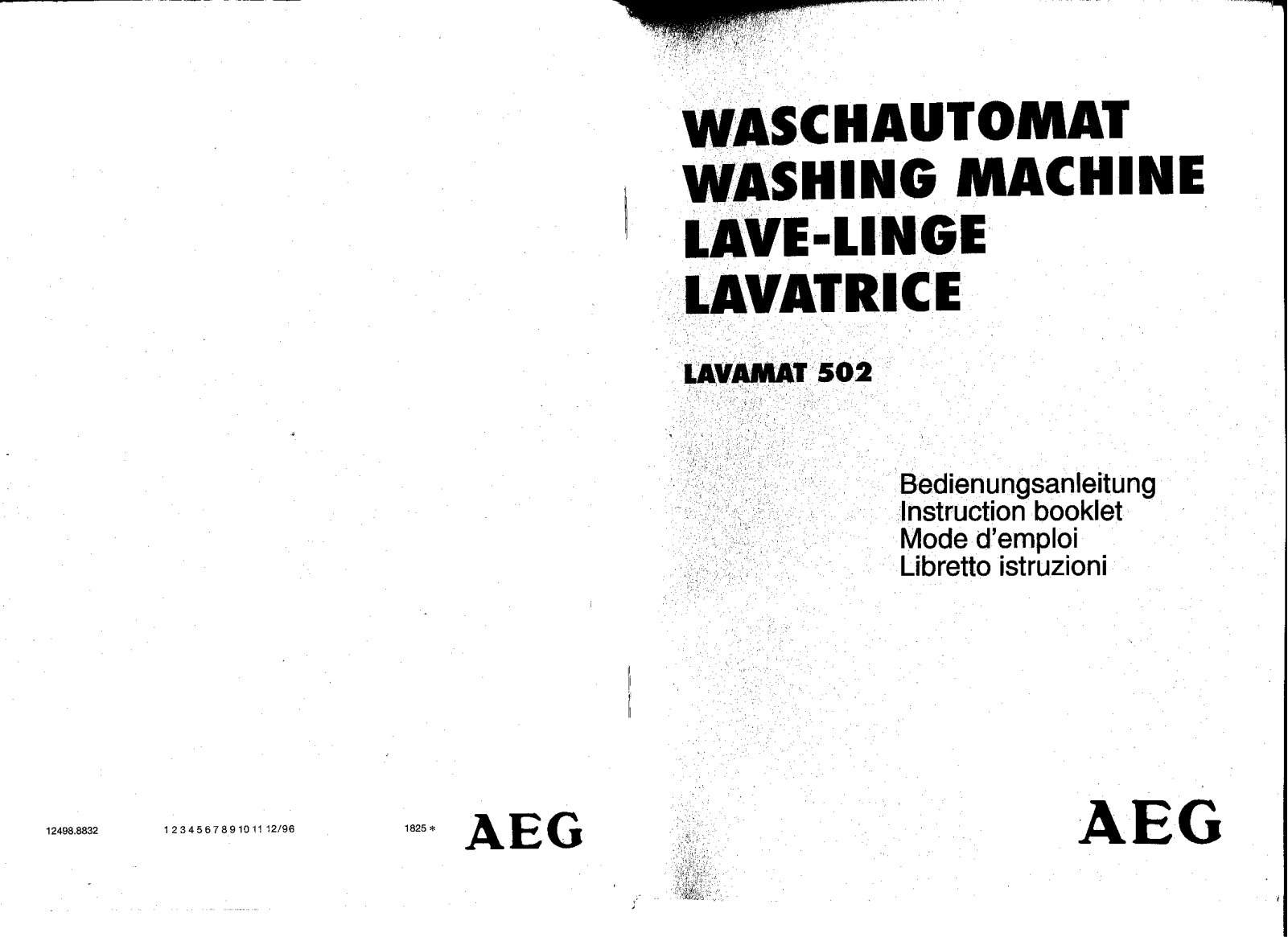 AEG LAVAMAT502 User Manual