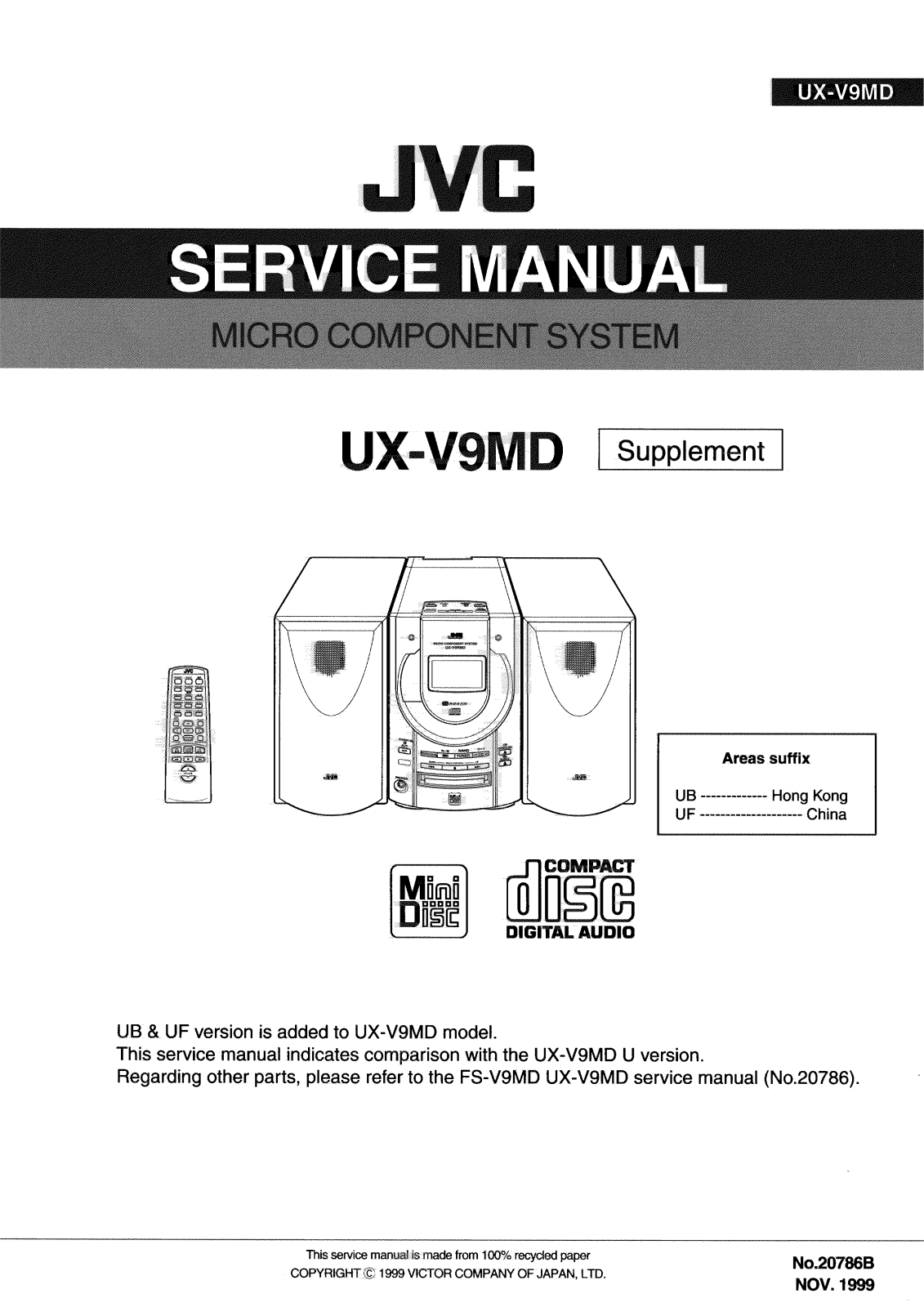 JVC UX-V9MD Service Manual