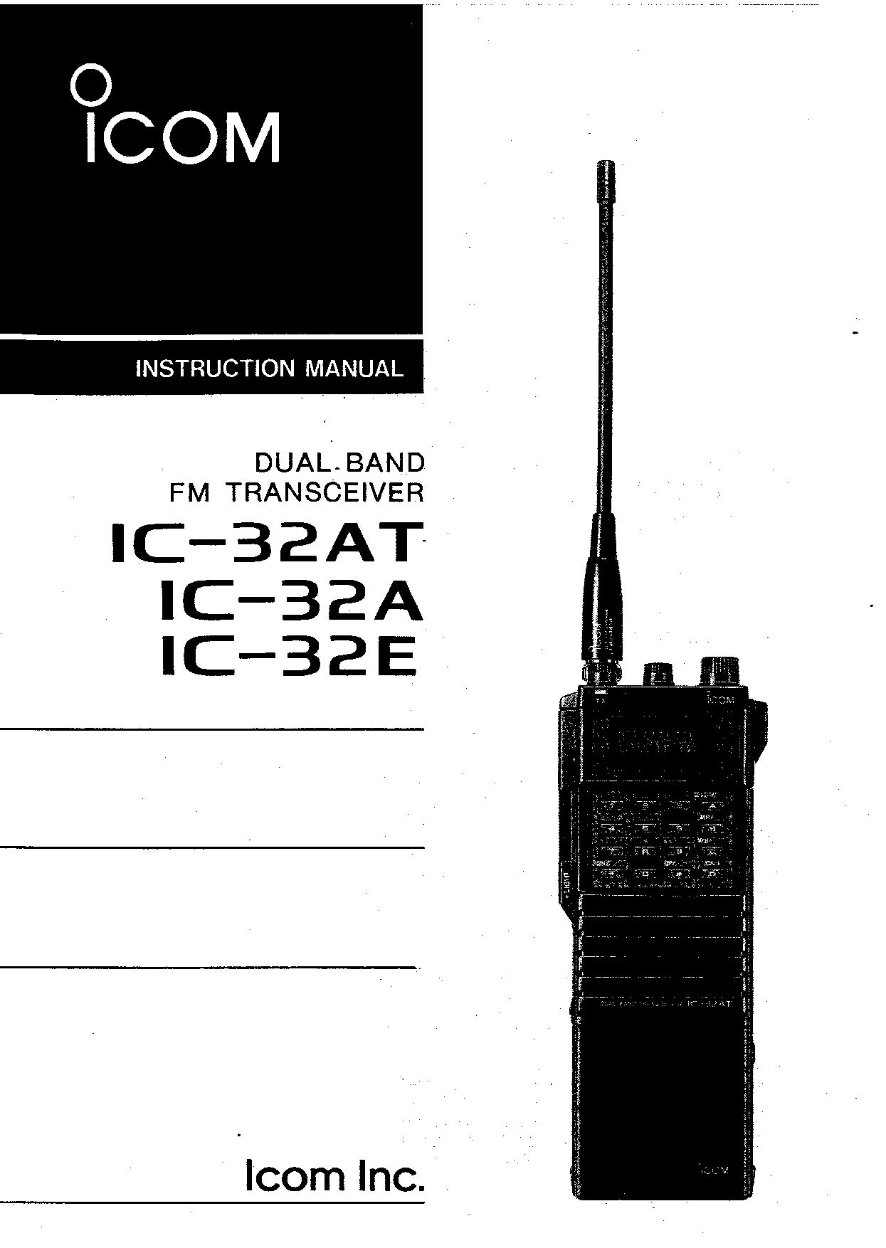 Icom IC-32E, IC-32AT, IC-32A User Manual