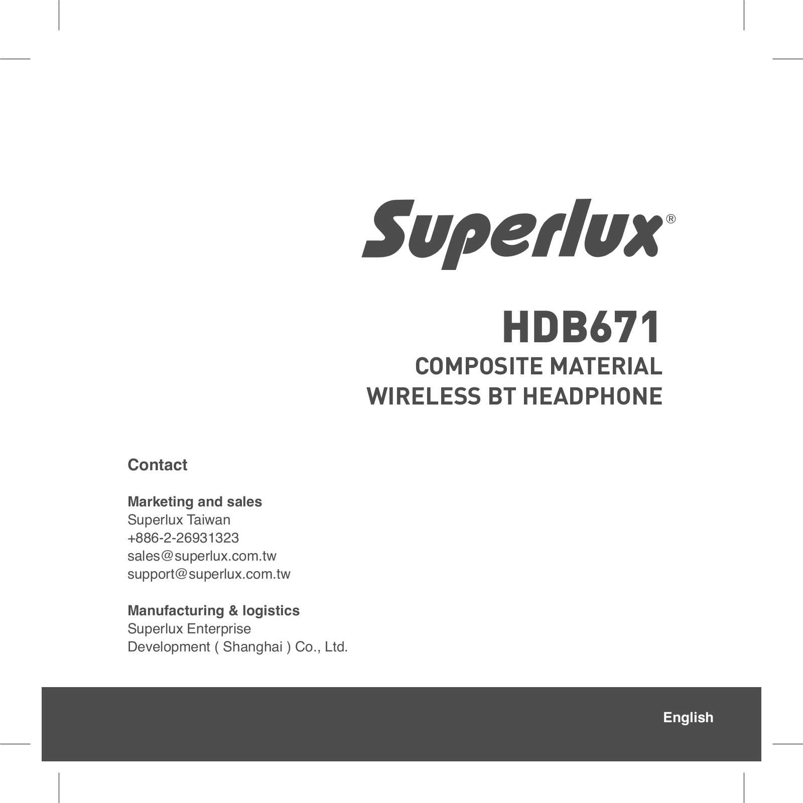 Superlux HDB671 operation manual