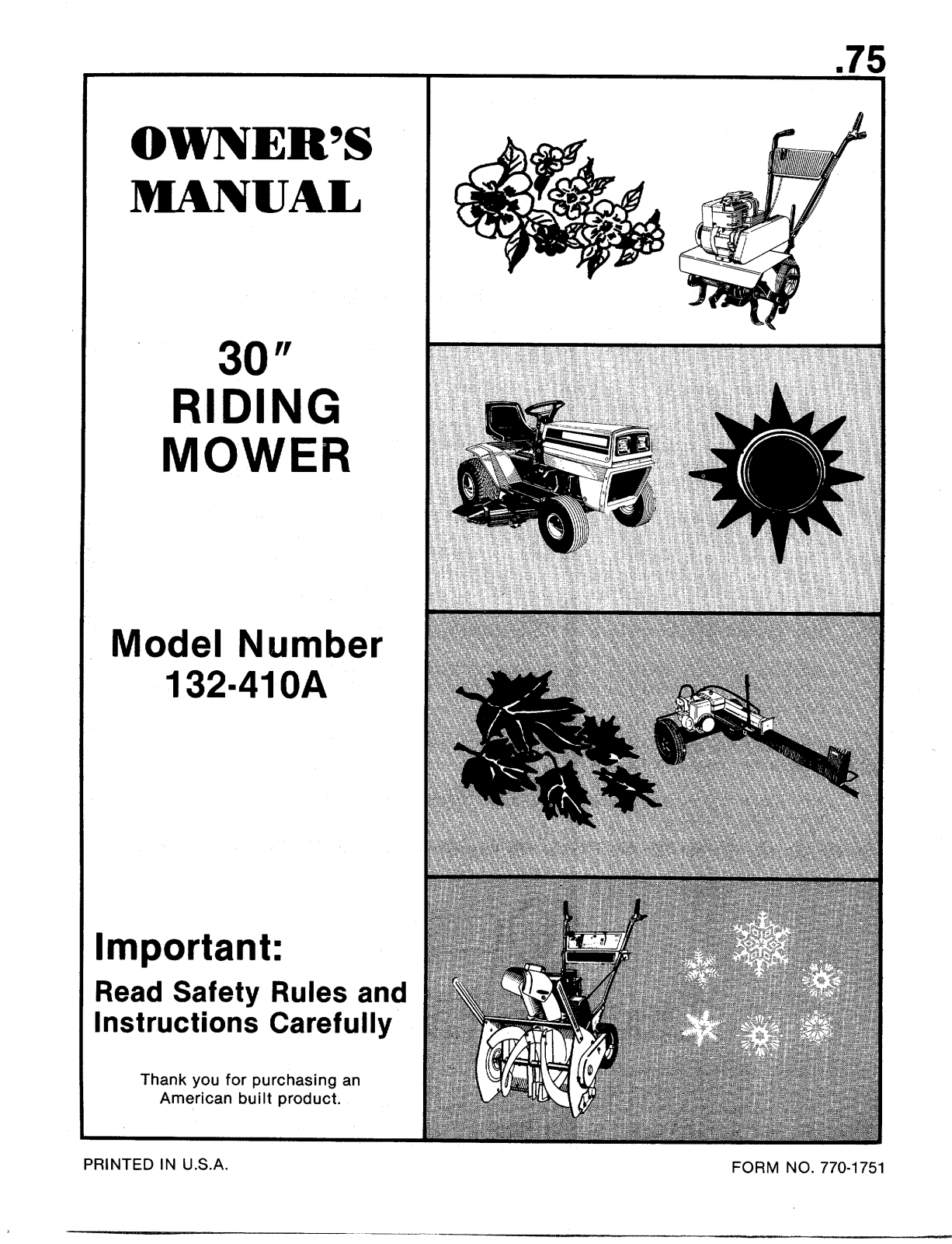 MTD 132-410A User Manual