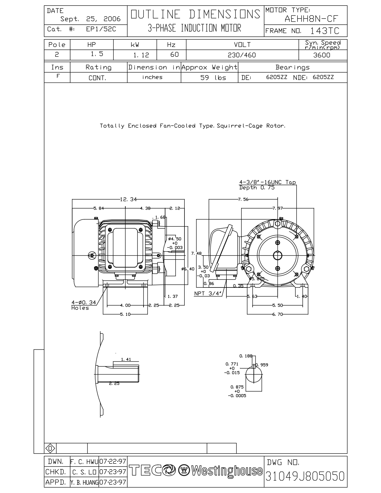 Teco EP1/52C Reference Drawing