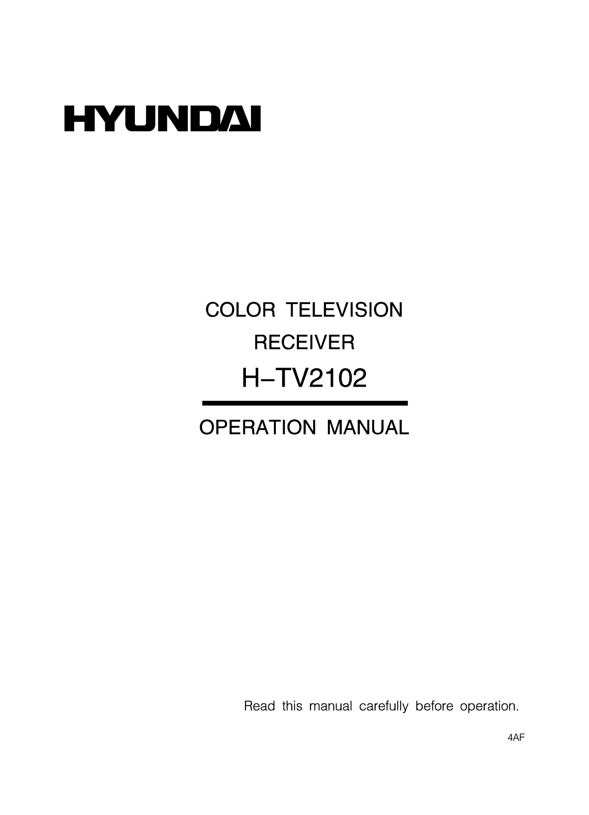 Hyundai H-TV2102 Instruction Manual