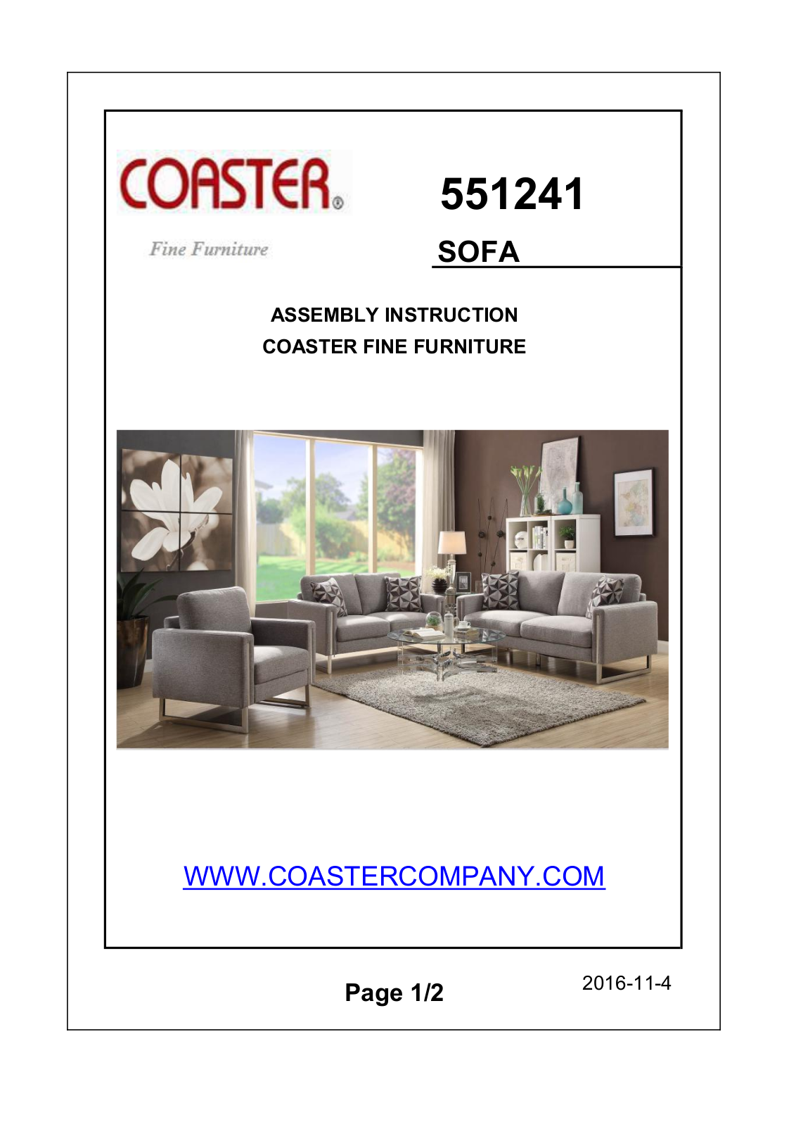 Coaster 551241 Assembly Guide - ManualMachine.com