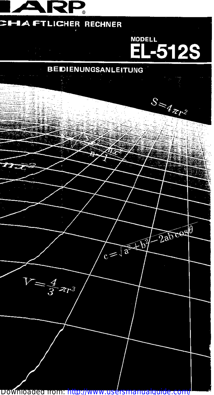 SHARP EL-512S User Manual