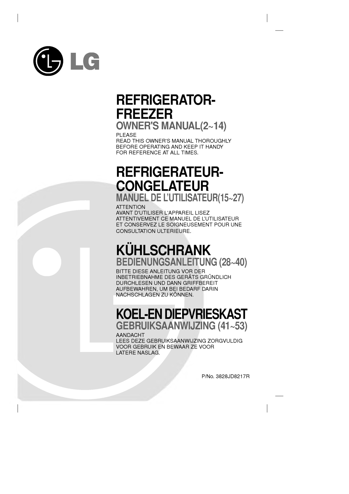 Lg GR-482BEF, GR-432BEF Owners Manual