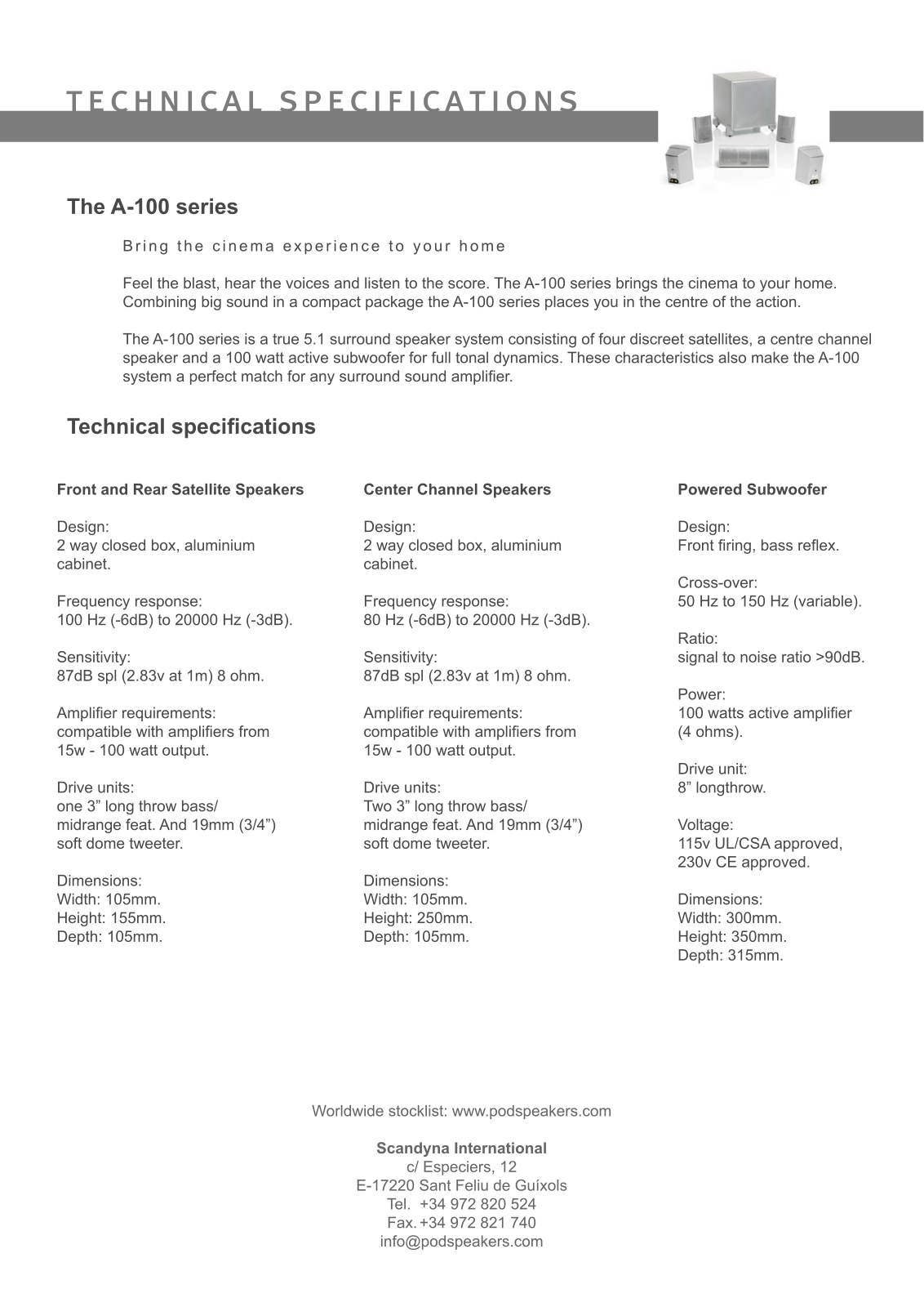 Scandyna A-100 Brochure