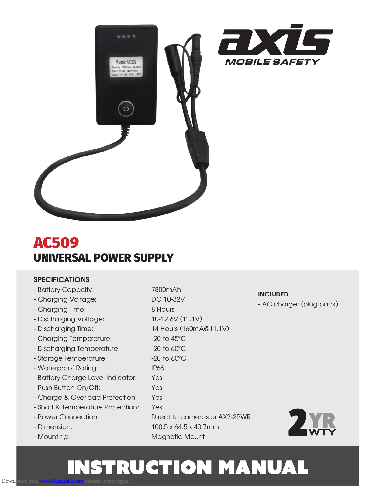 Axis AC509 Instruction Manual