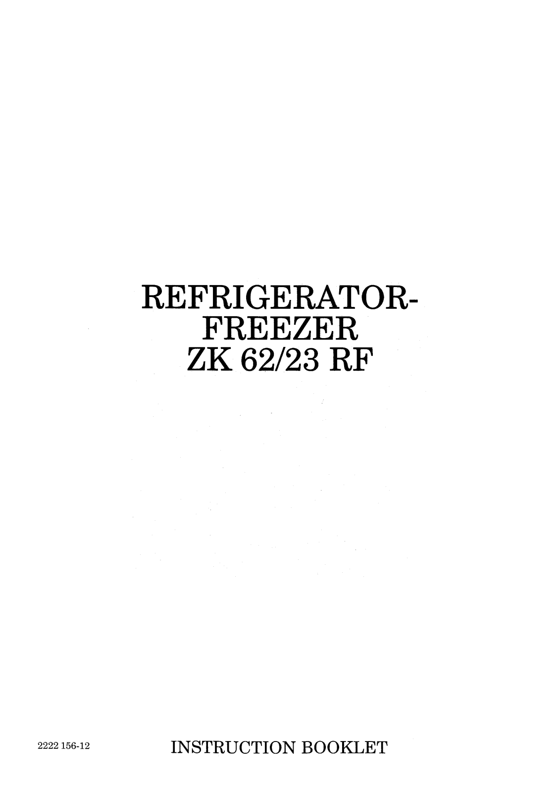 Zanussi ZK62-23RF User Manual