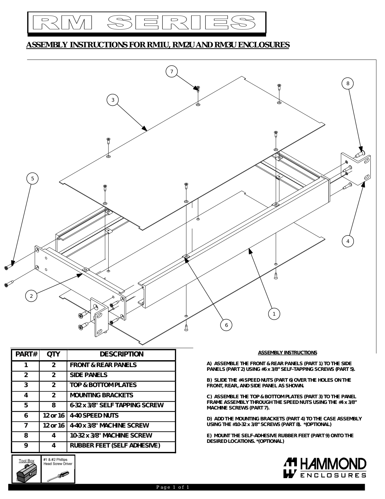 Hammond Manufacturing RM Users Guide - ManualMachine.com
