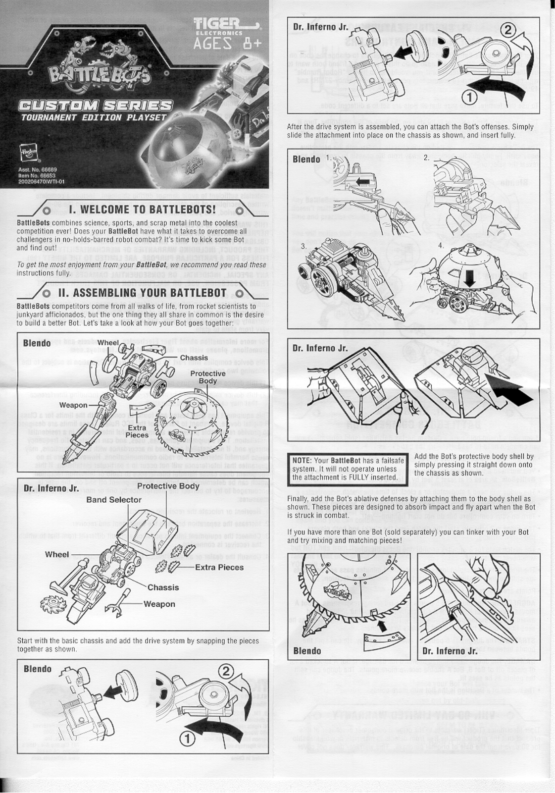 HASBRO Battlebots Blen-Dr Playset Custome Series User Manual