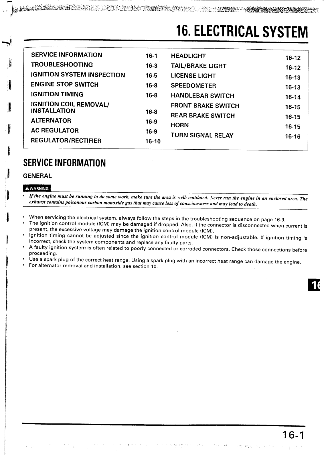 Honda XR400, XR250 Service Manual cap 16-17-18