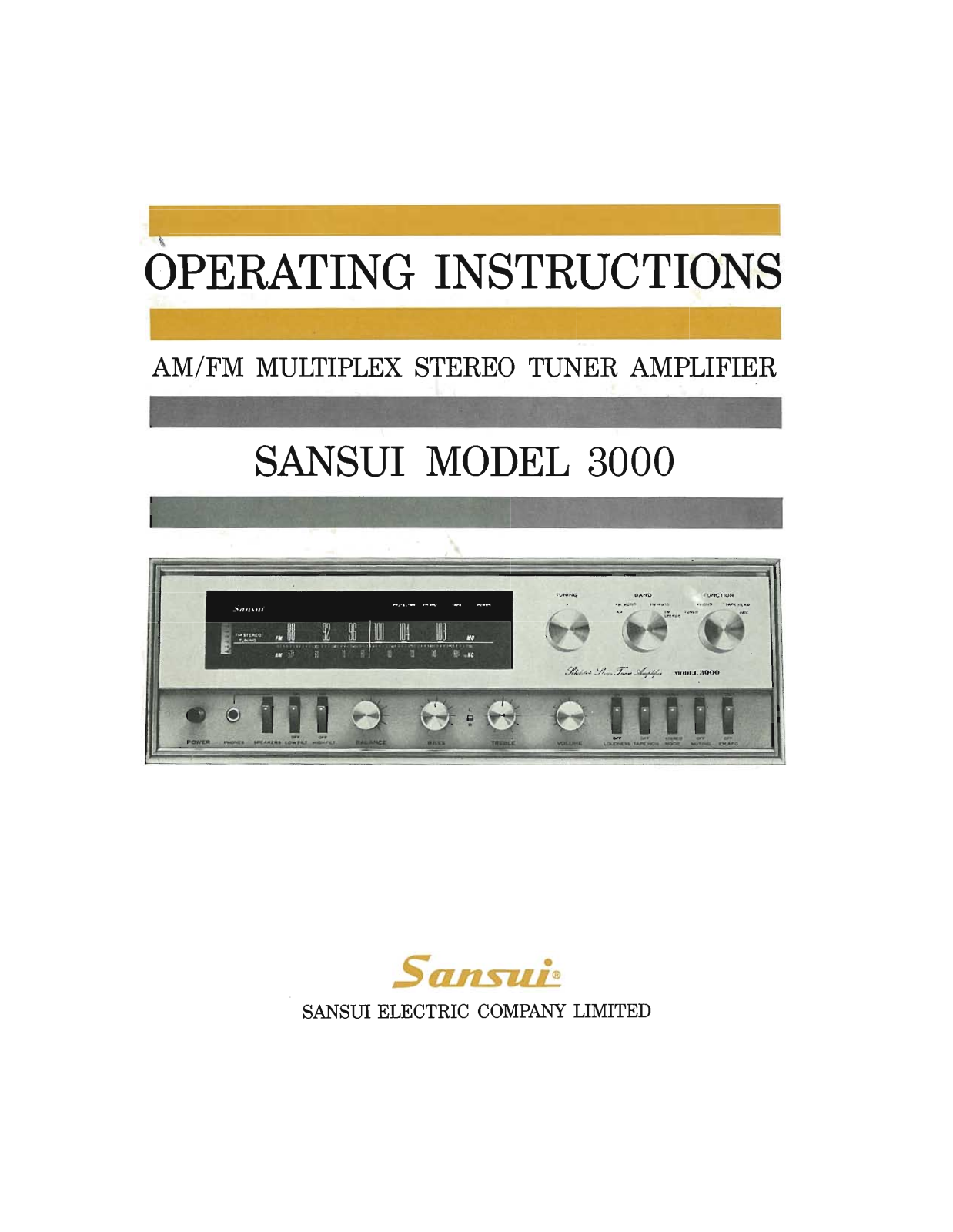 Sansui 3000 Owners manual