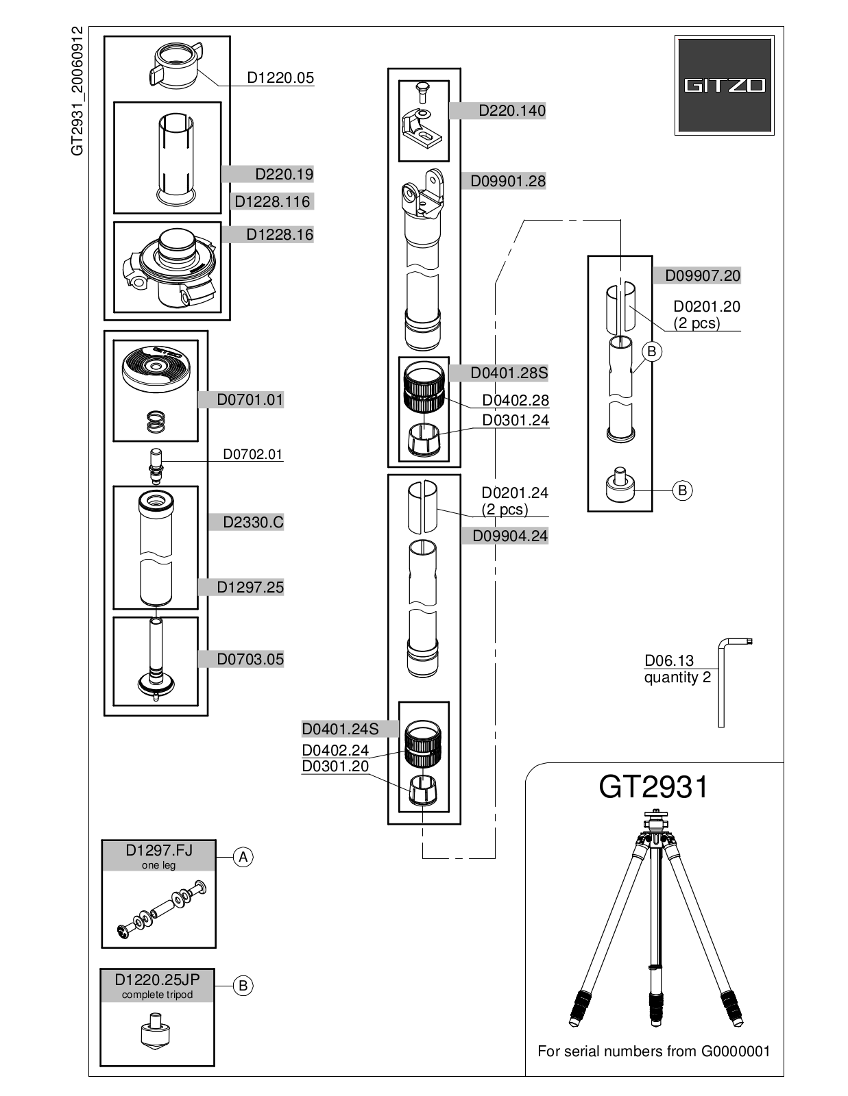 Gitzo GT2931 User Manual