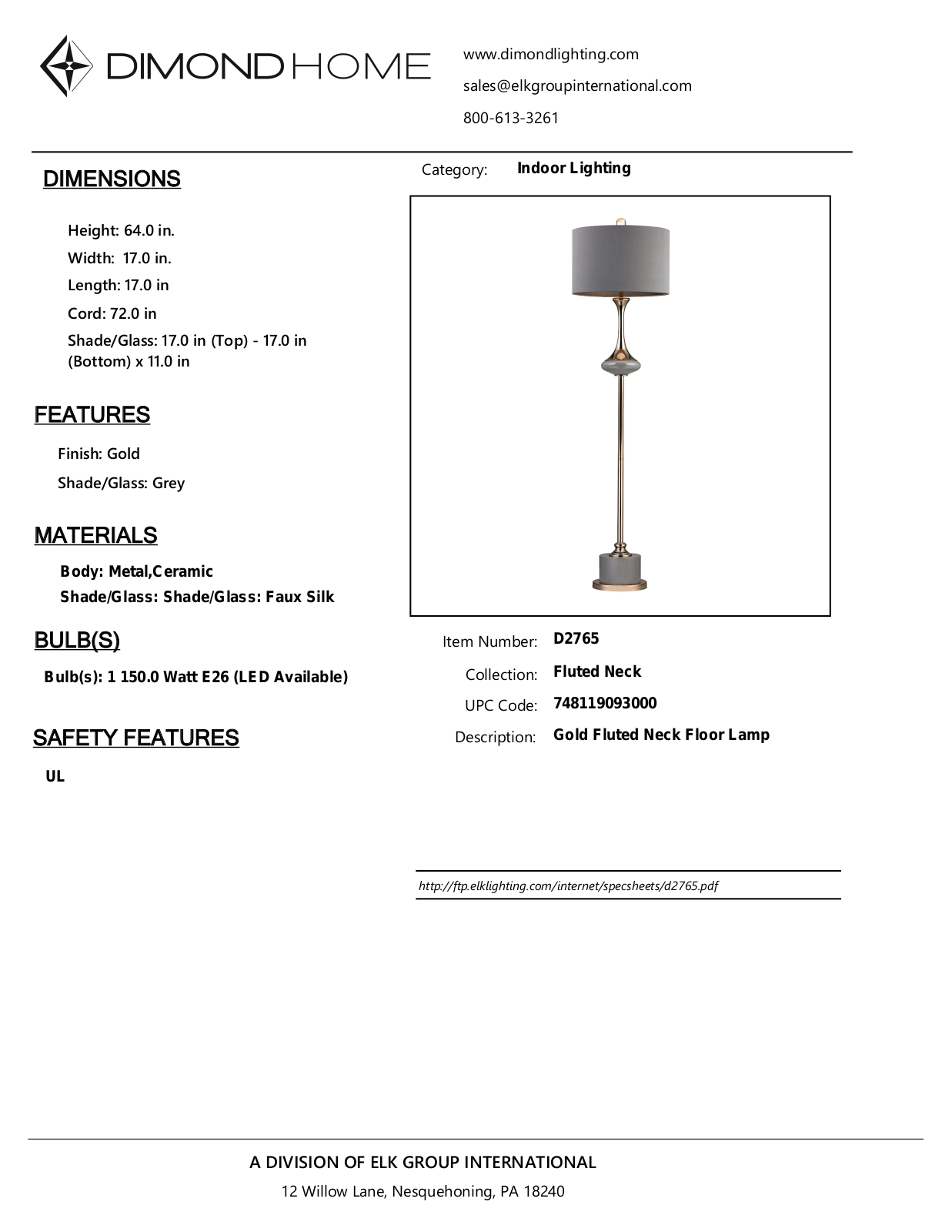 ELK Home D2765 User Manual