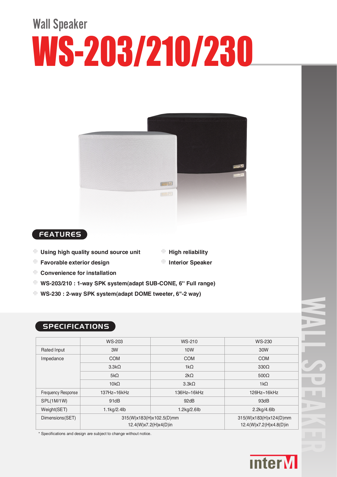 Inter-M WS-230 User Manual