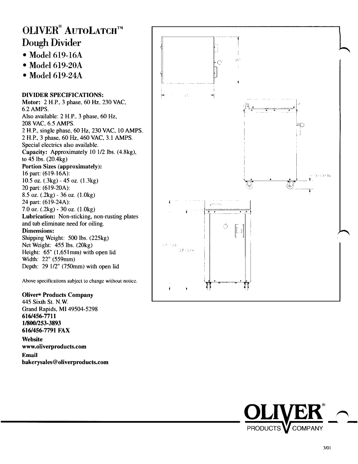 Oliver 619-16A User Manual