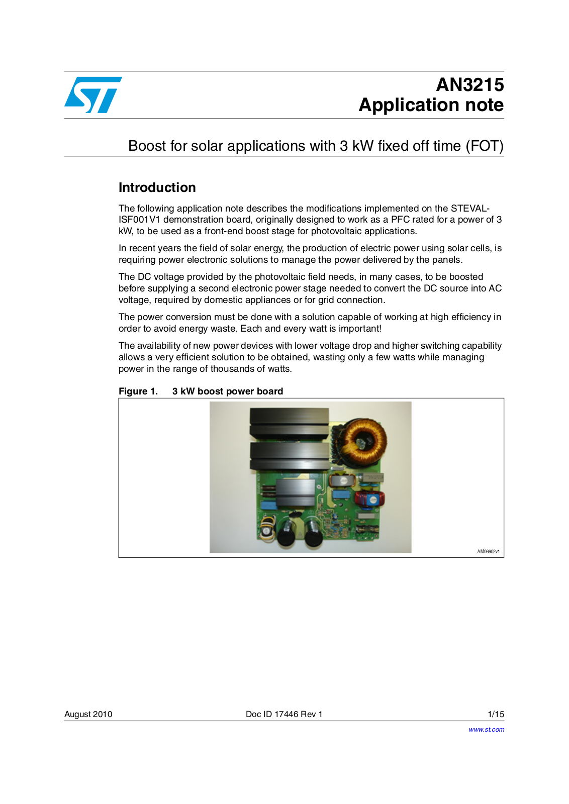 ST AN3215 Application note