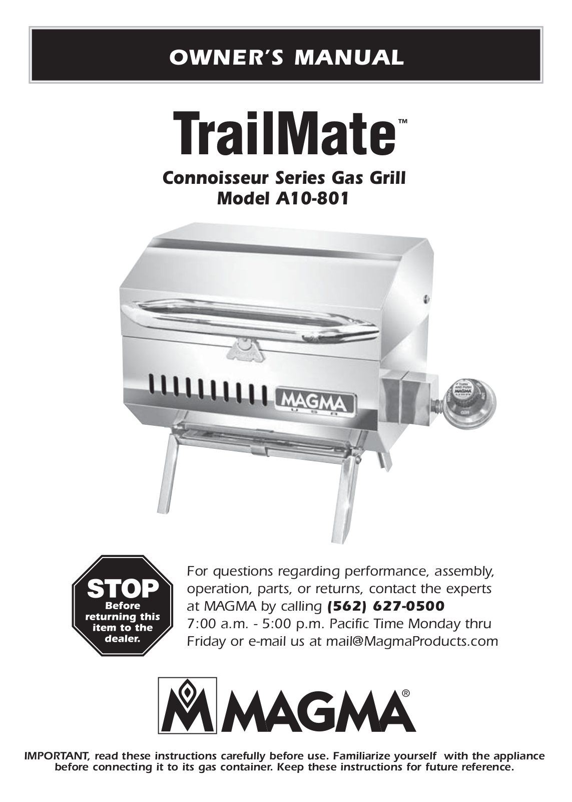 TRAILMATE A10-801 Owner's Manual