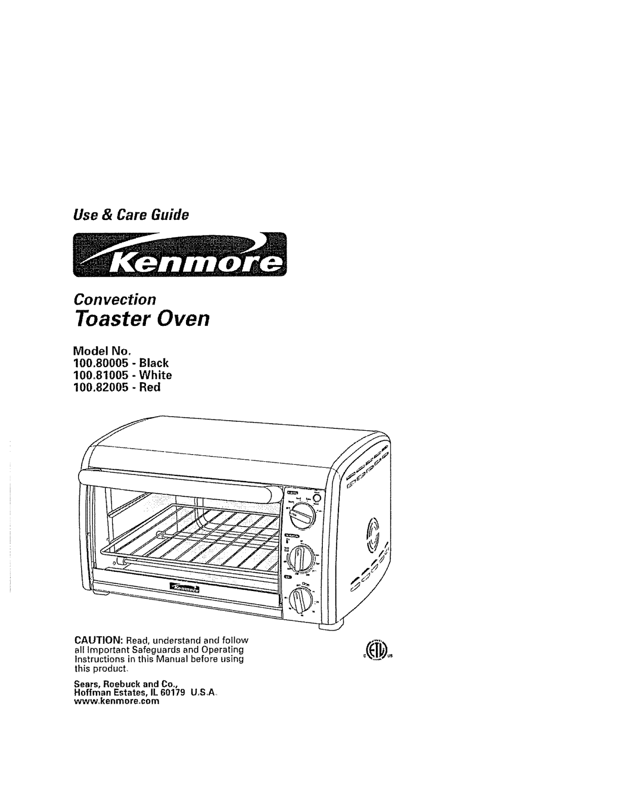 Kenmore 10082005, 10081005, 10080005 Owner’s Manual