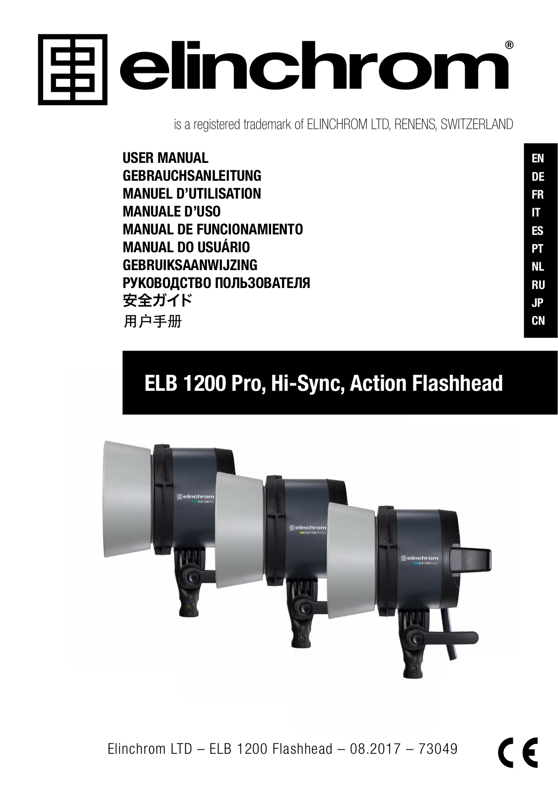 Elinchrom ELB 1200 HS To Roll, ELB 1200 Pro To Go User Manual