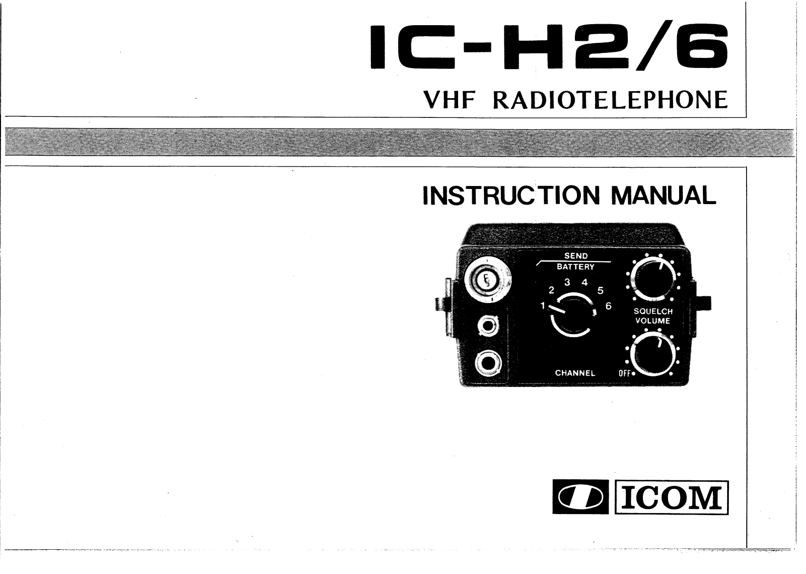 Icom IC-H6, IC-H2 User Manual