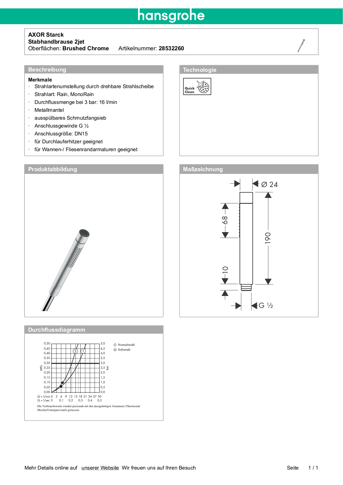 Hansgrohe AXOR 28532260 User Manual