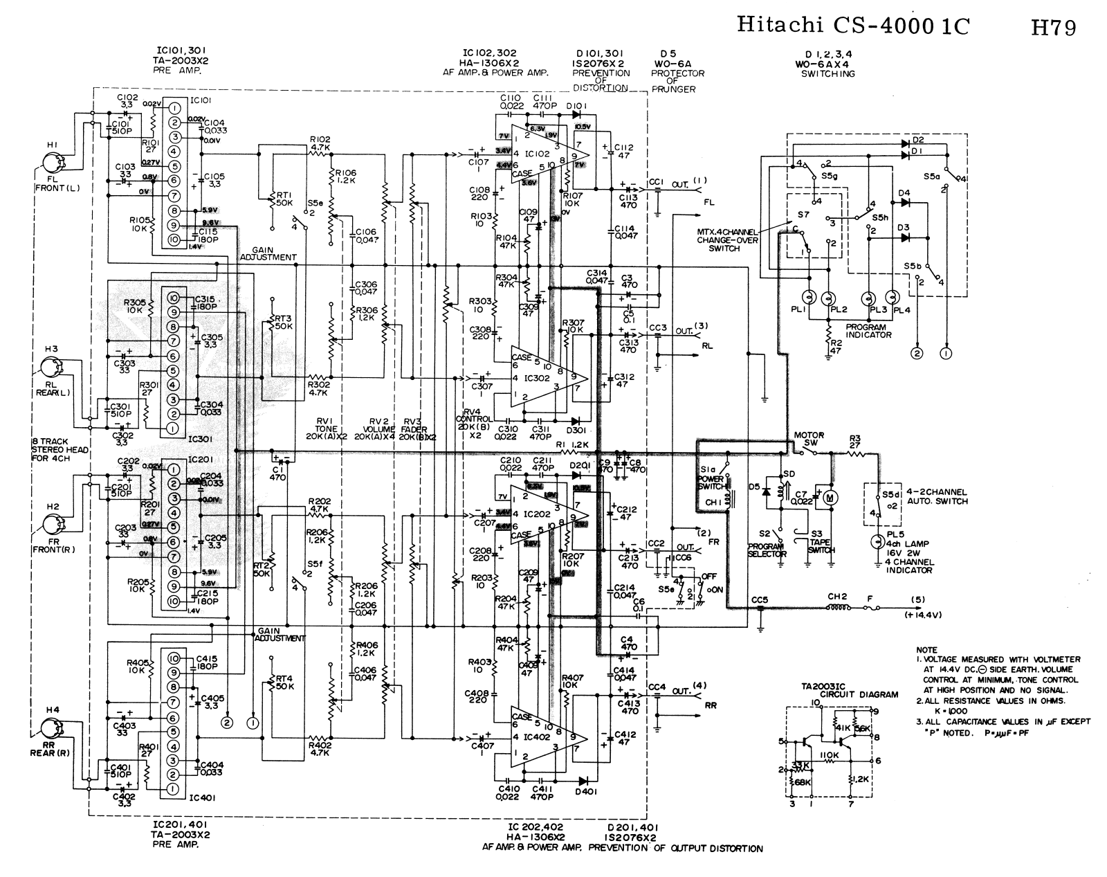 Hitachi CS-4000 Cirquit Diagram