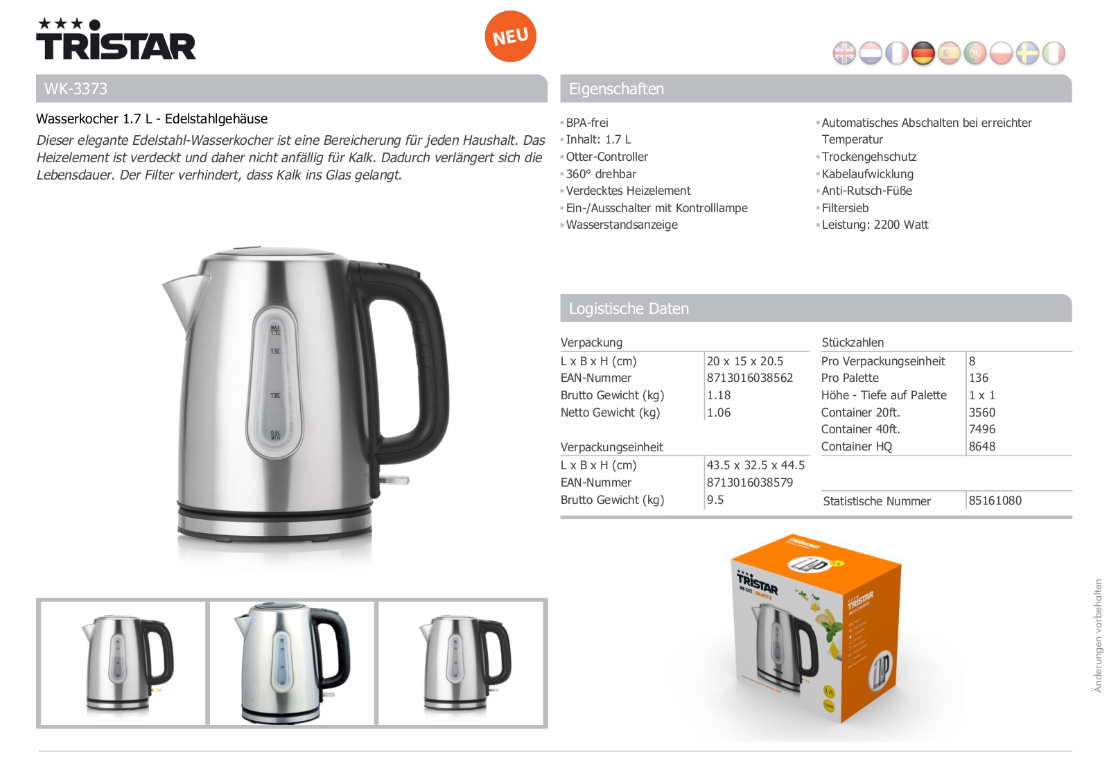 Tristar WK-3373 User Manual